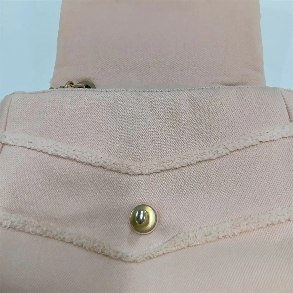Chevron Canvas Single Flap Single Chain Bag, Pink with Gold Hardware, 29685368, serial number in the 29 range. — view 12