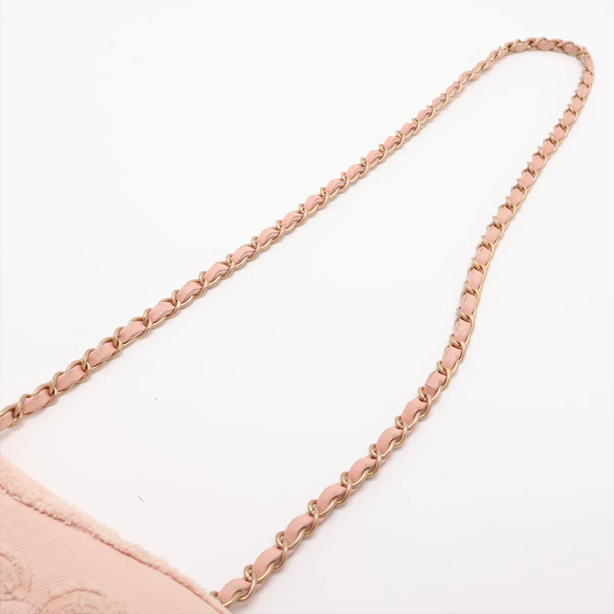 Chevron Canvas Single Flap Single Chain Bag, Pink with Gold Hardware, 29685368, serial number in the 29 range. — view 5