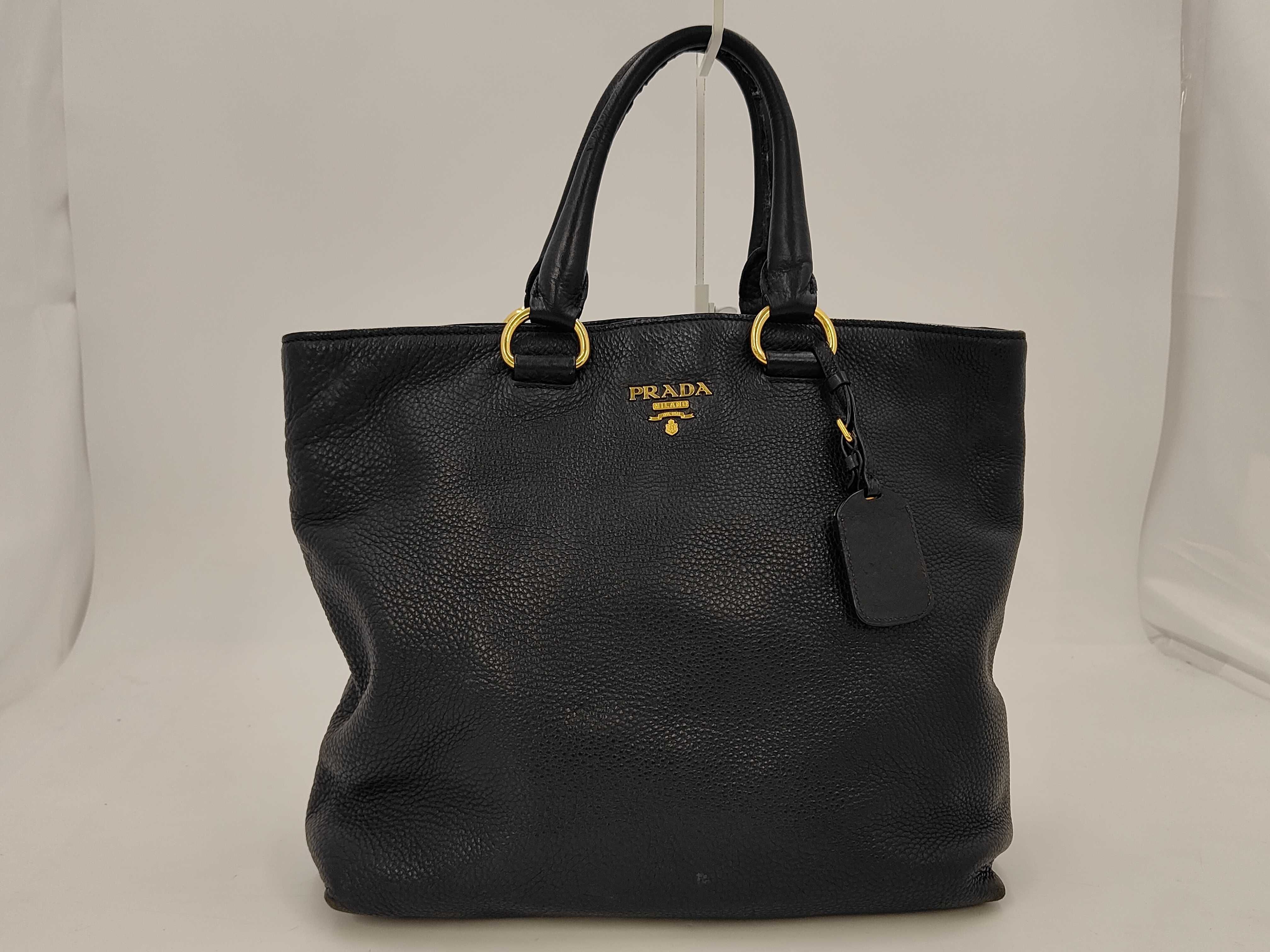 BAG LEATHER NO STRAP SHOULDER BLACK Tote Bag