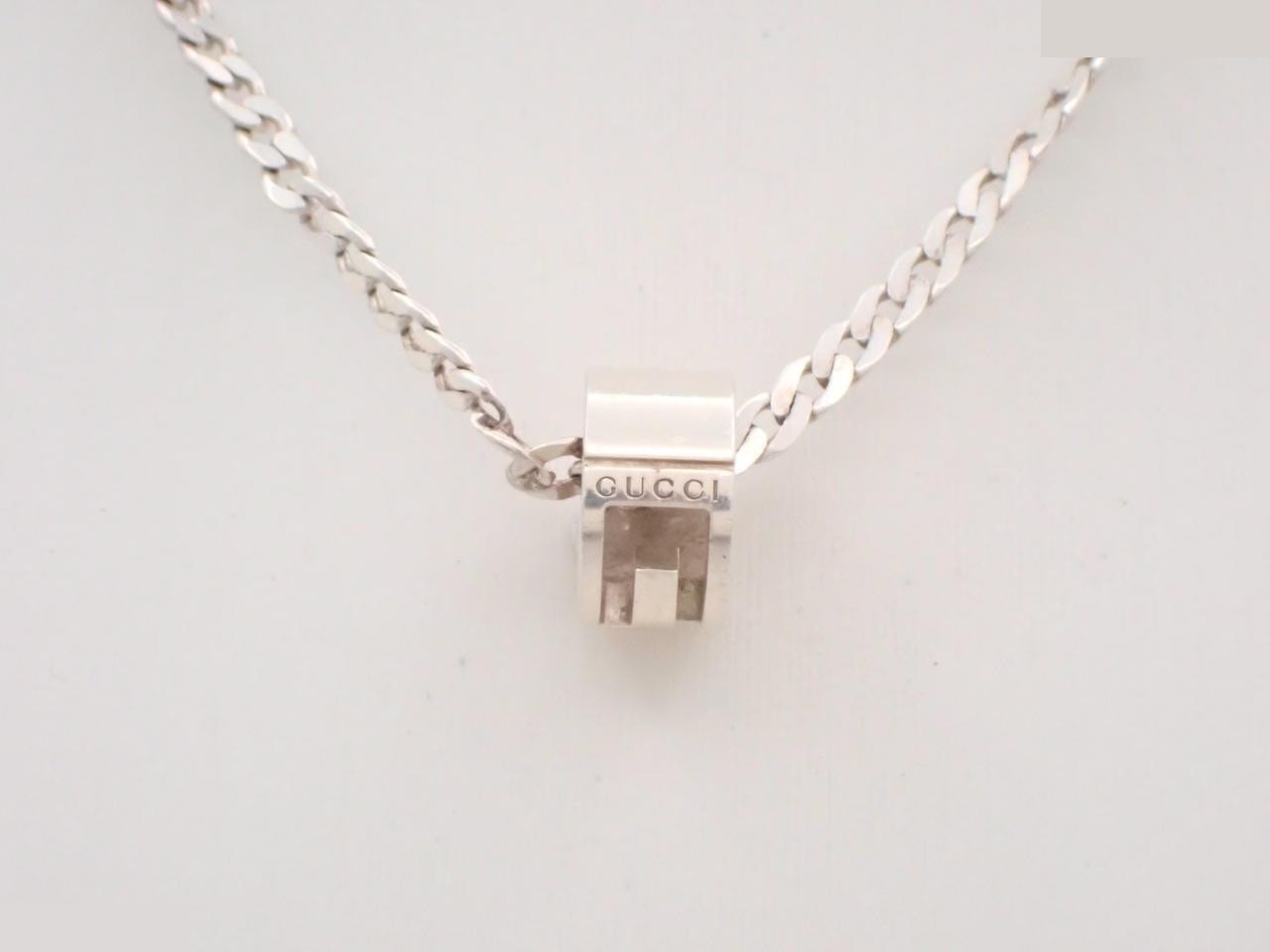 Cutout G-ring necklace, 925 sterling silver, 15.8g, neck circumference approx. 45cm