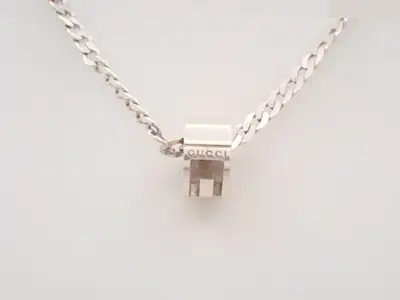 Cutout G-ring necklace, 925 sterling silver, 15.8g, neck circumference approx. 45cm