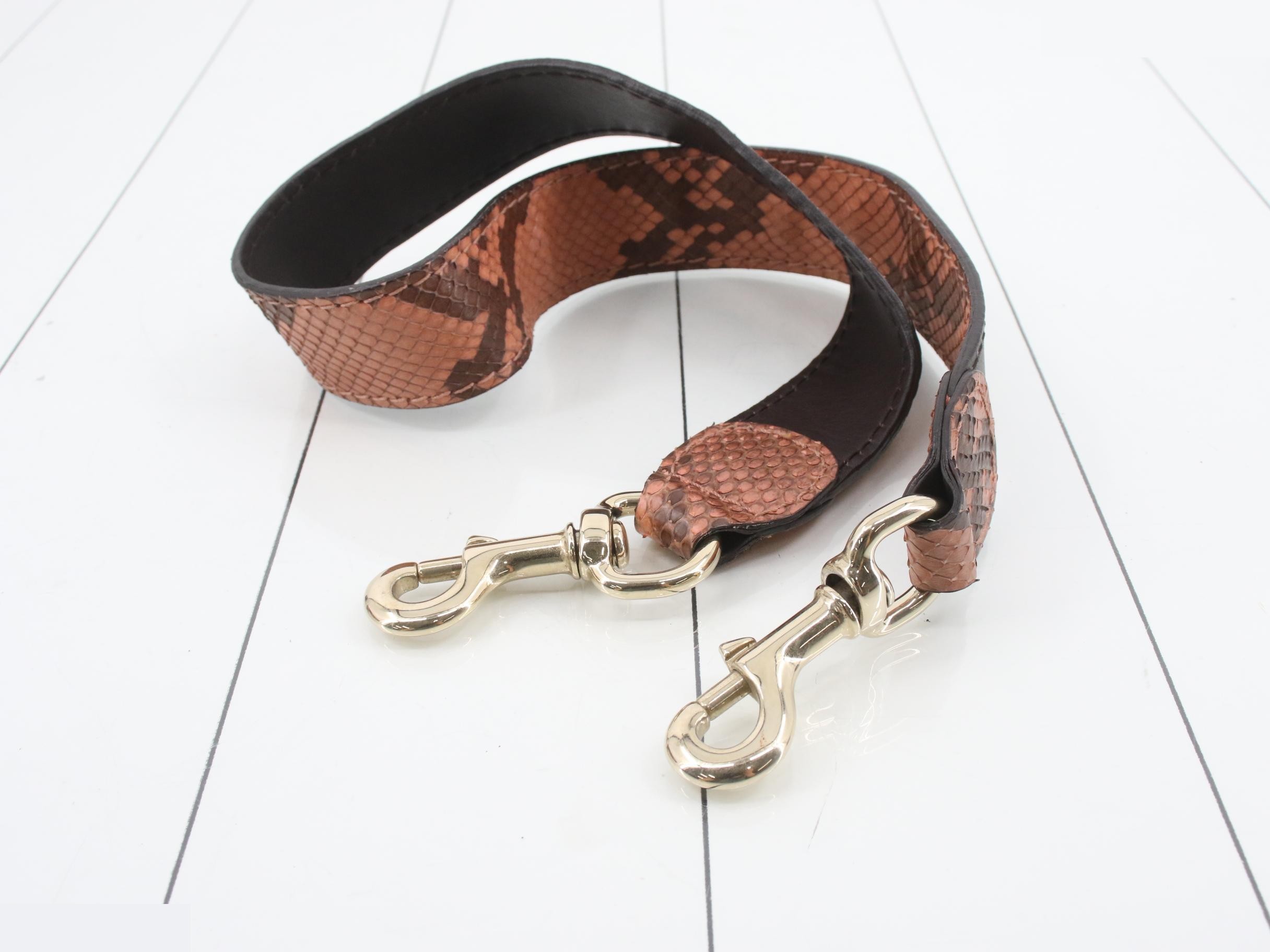 Limited Edition Python Leather Bamboo Tassel Shoulder Bag - Brown — view 7