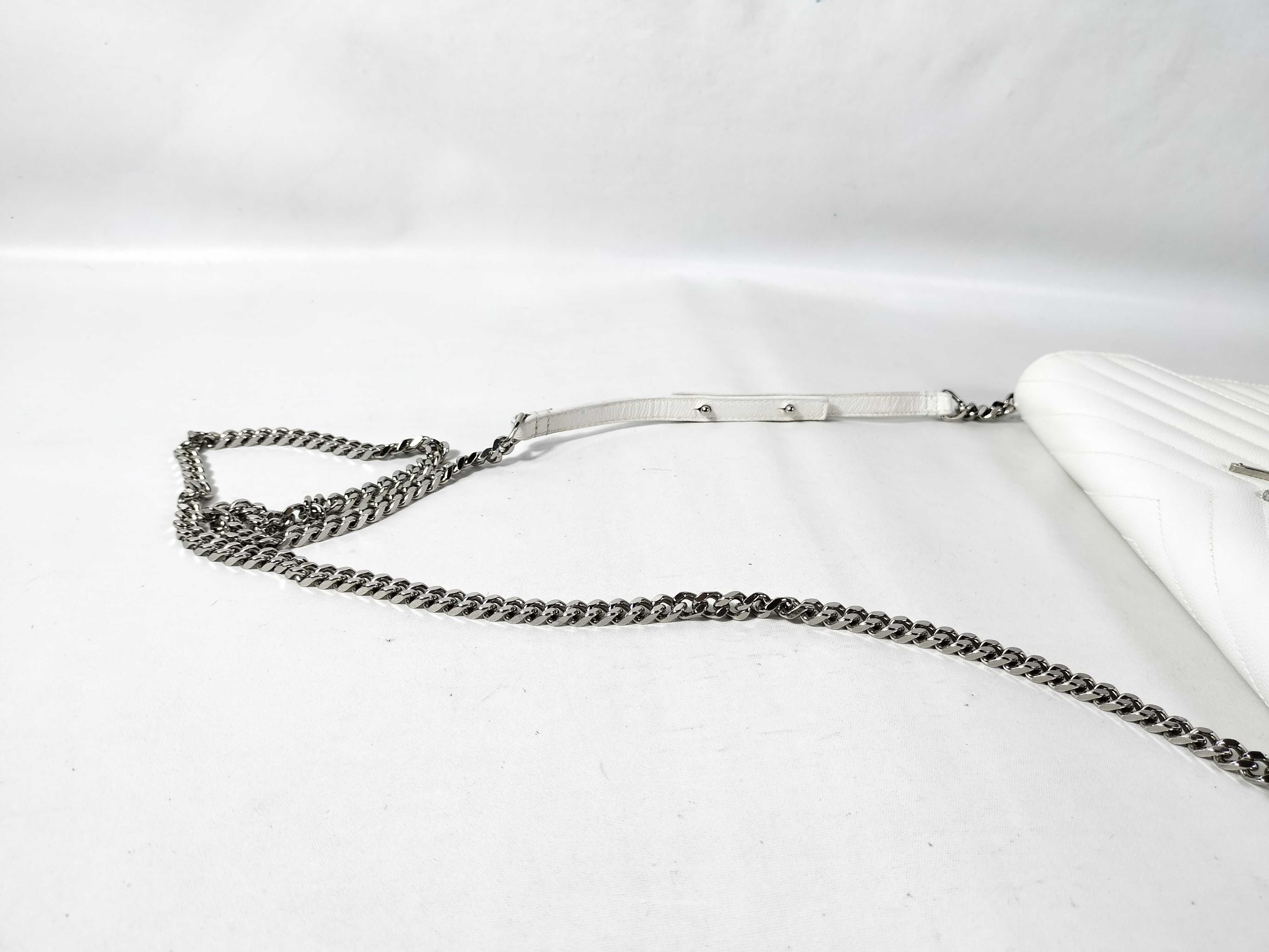 Chain Wallet Leather White Shoulder Bag — view 3
