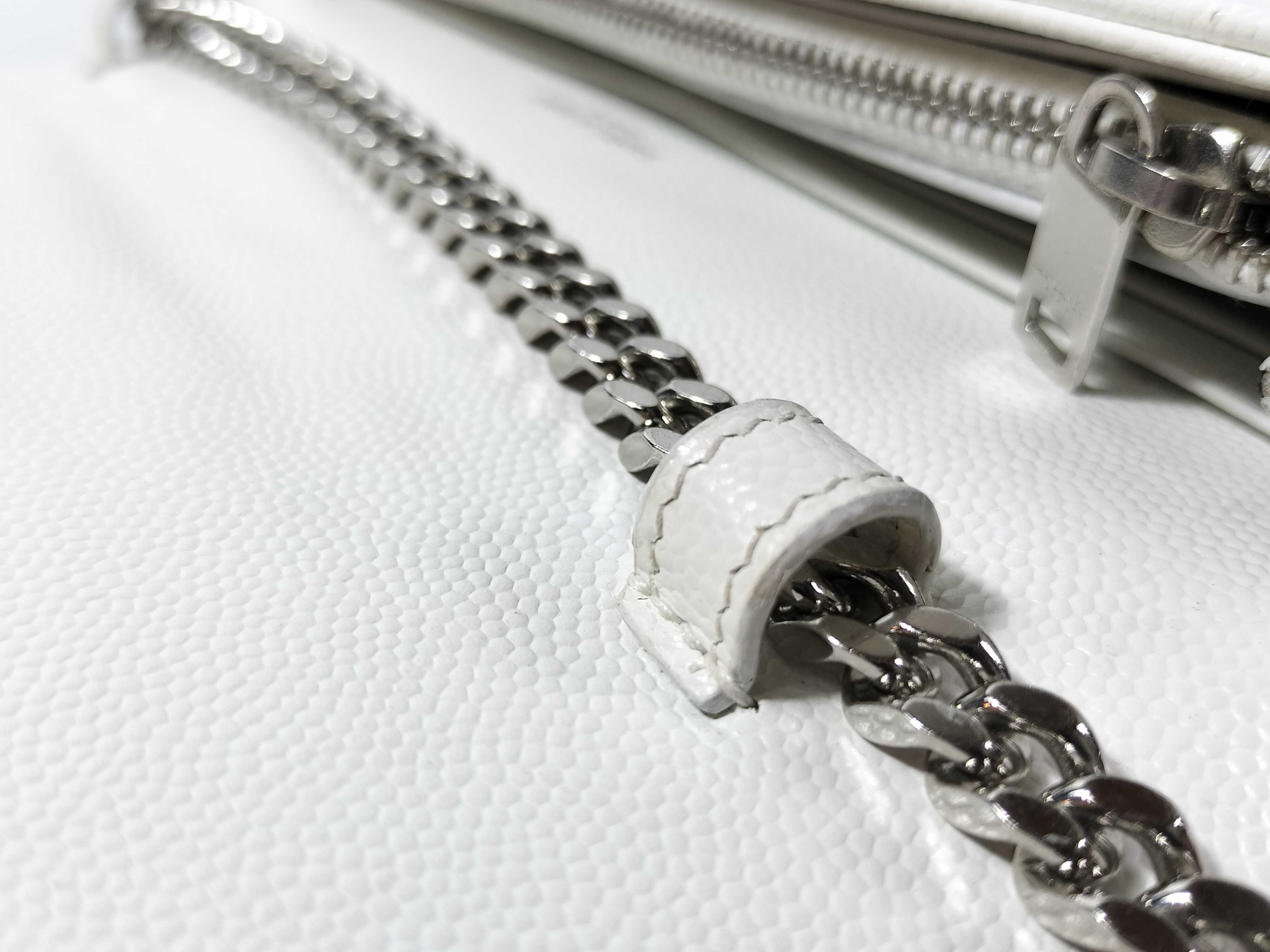 Chain Wallet Leather White Shoulder Bag — view 6