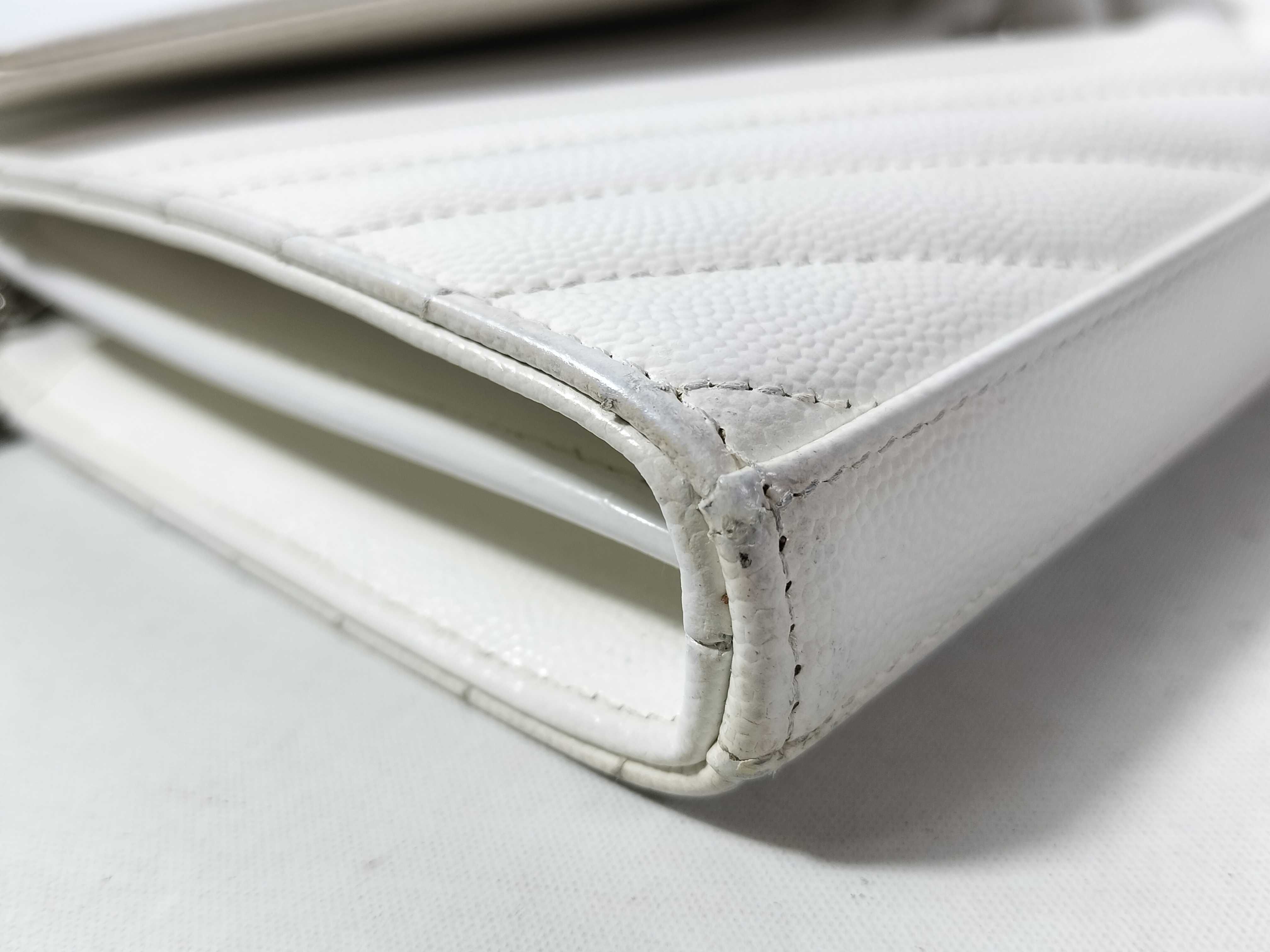 Chain Wallet Leather White Shoulder Bag — view 7
