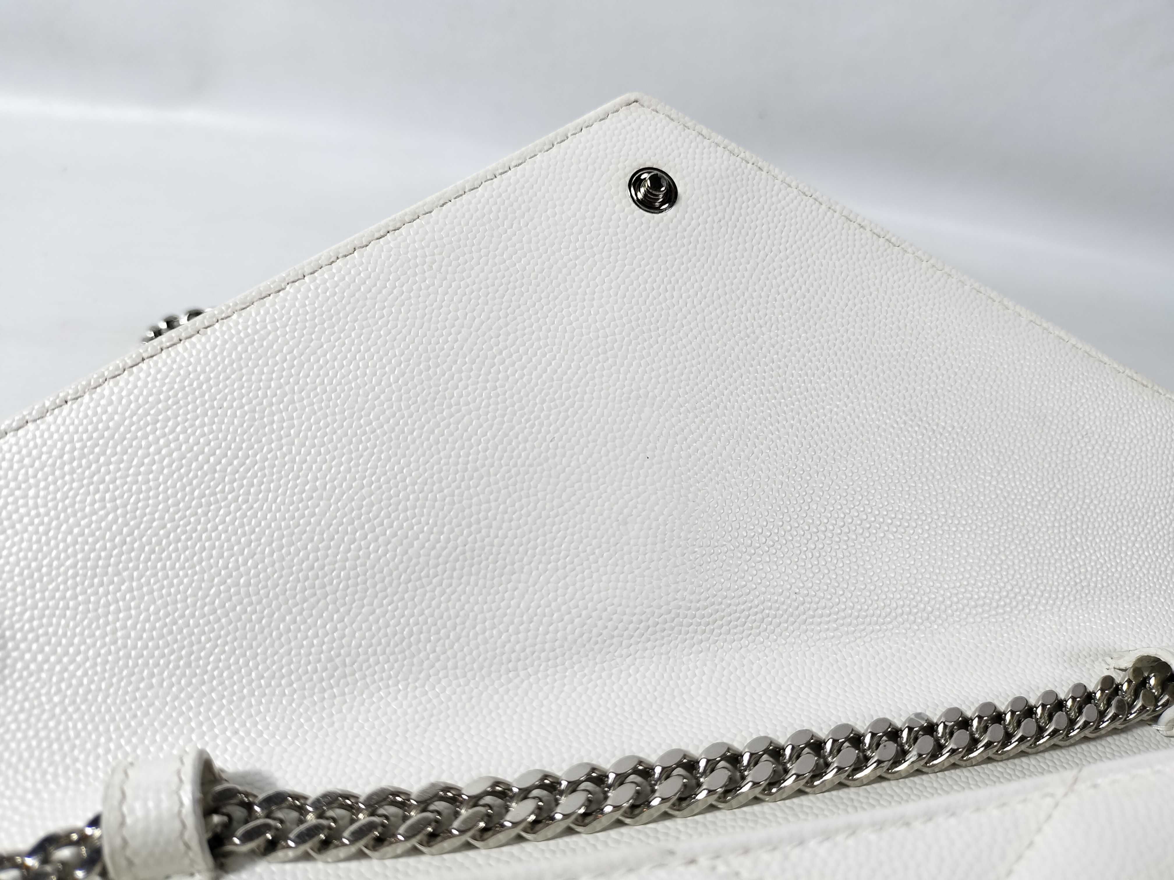 Chain Wallet Leather White Shoulder Bag — view 9