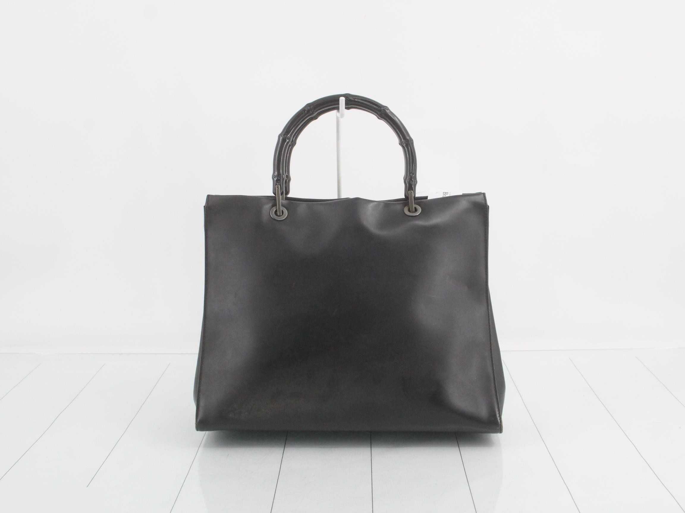 Bamboo tote leather black — view 2