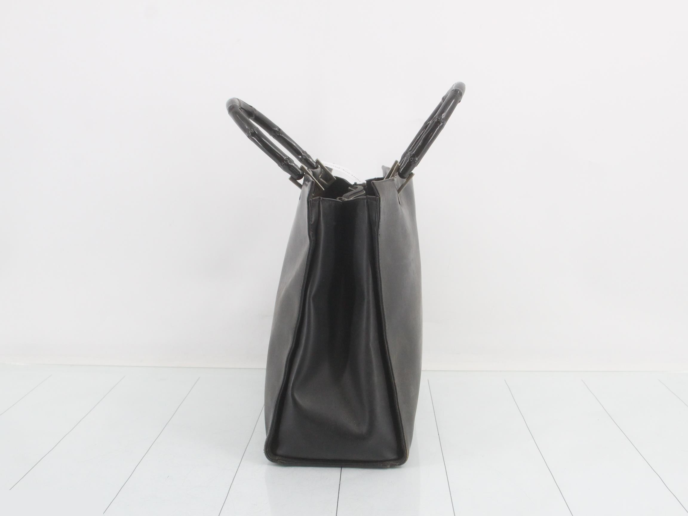 Bamboo tote leather black — view 3
