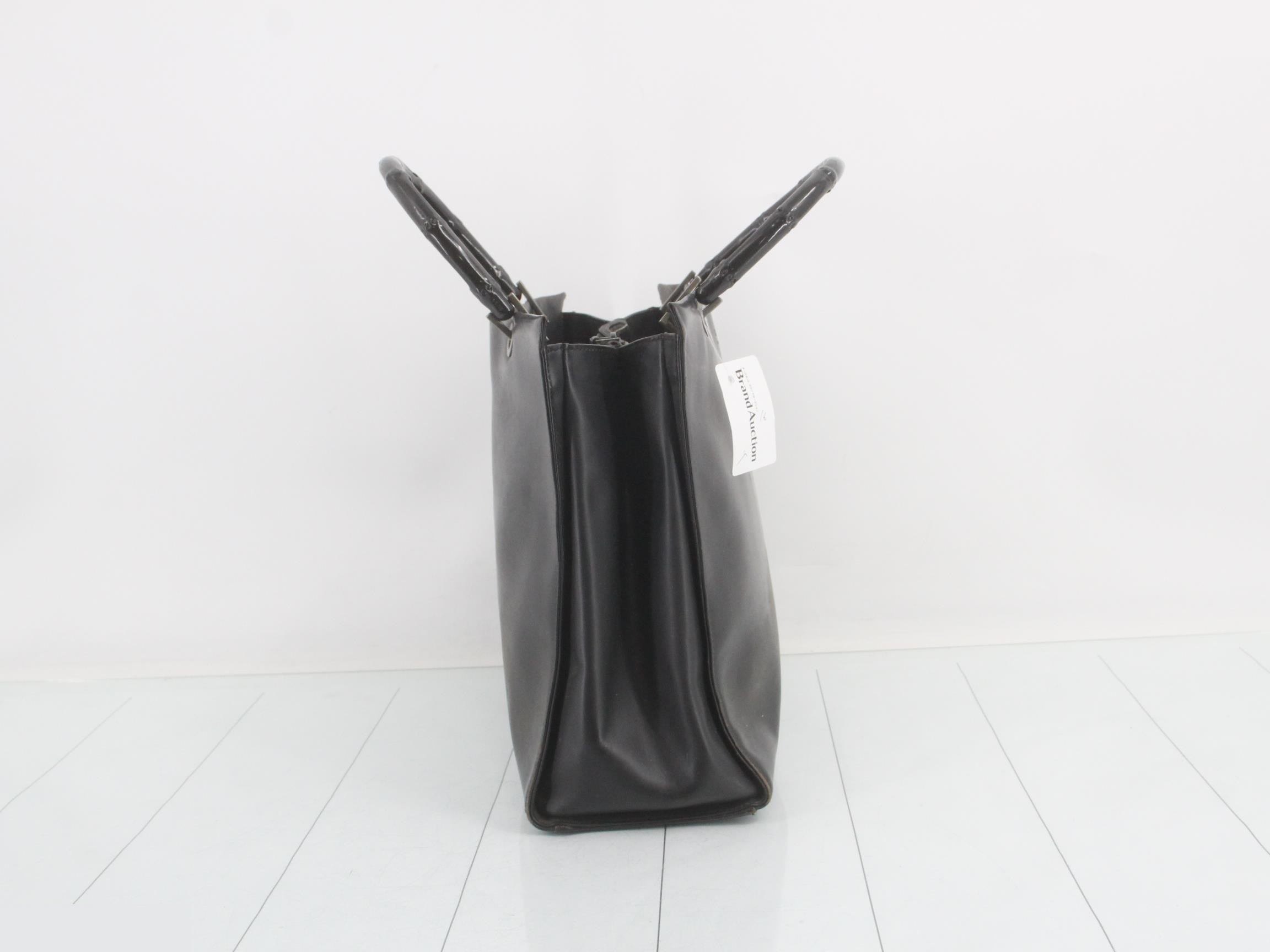 Bamboo tote leather black — view 4