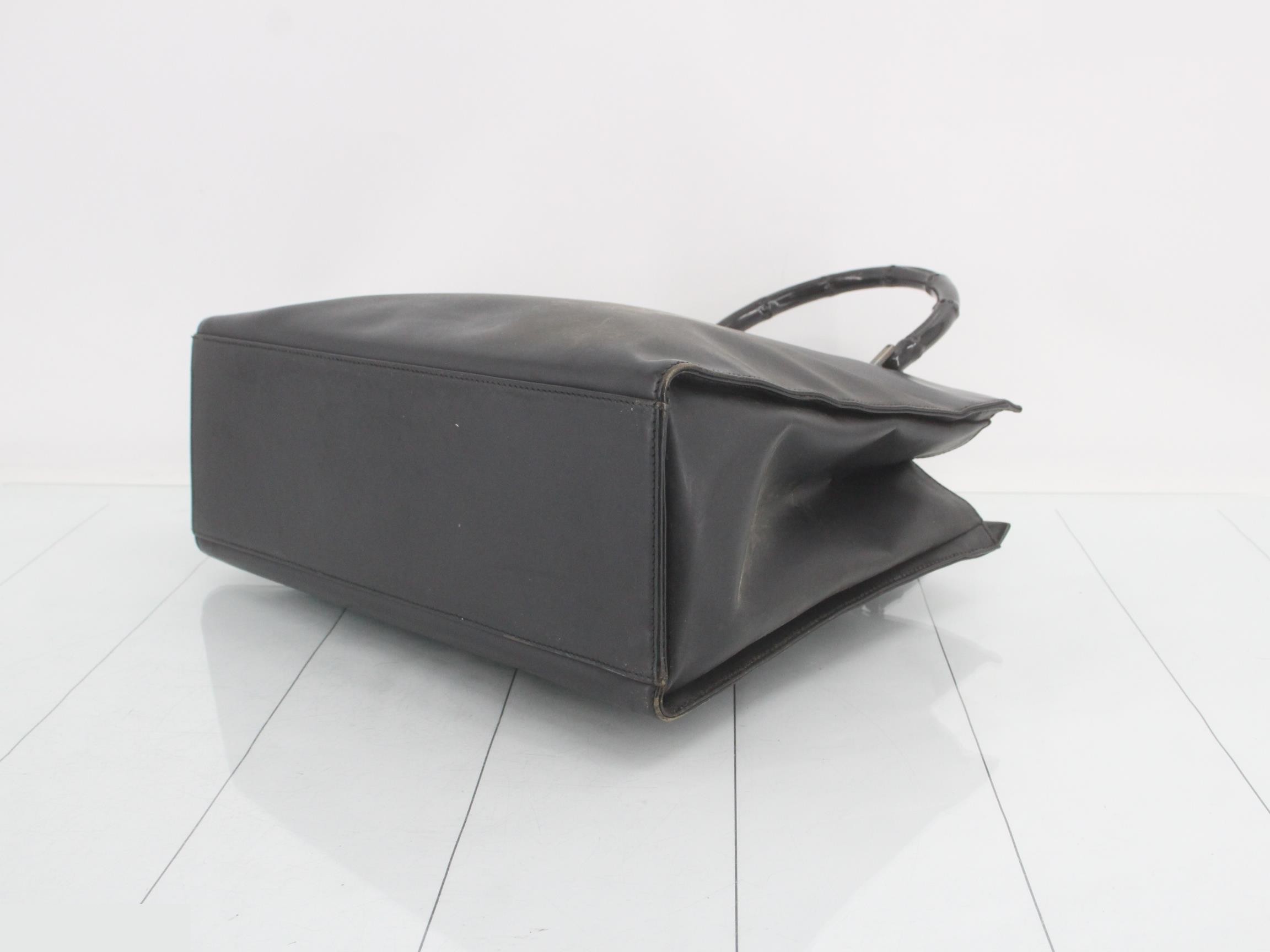 Bamboo tote leather black — view 6