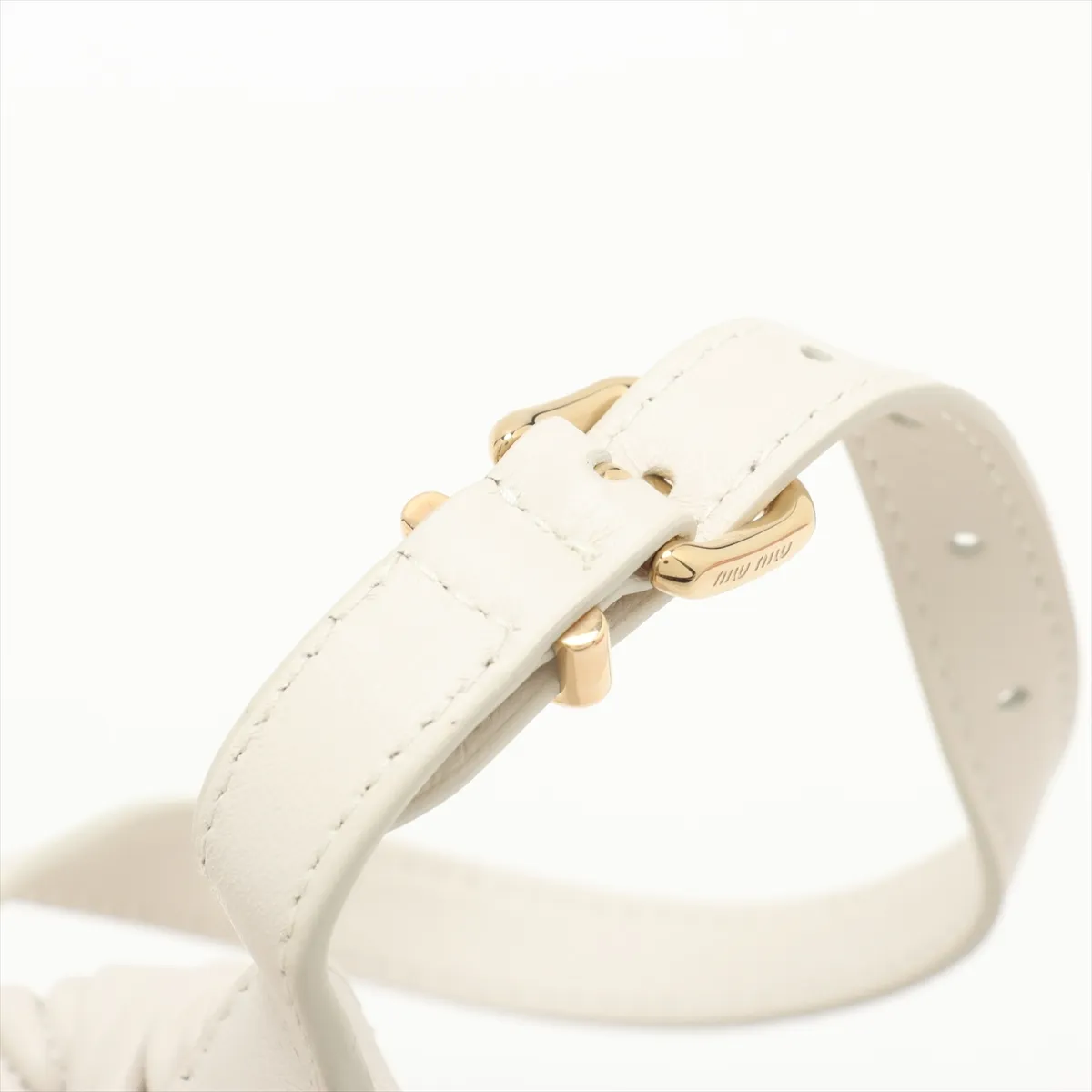 Matelasse Leather Shoulder Bag White 5NE026 — view 8