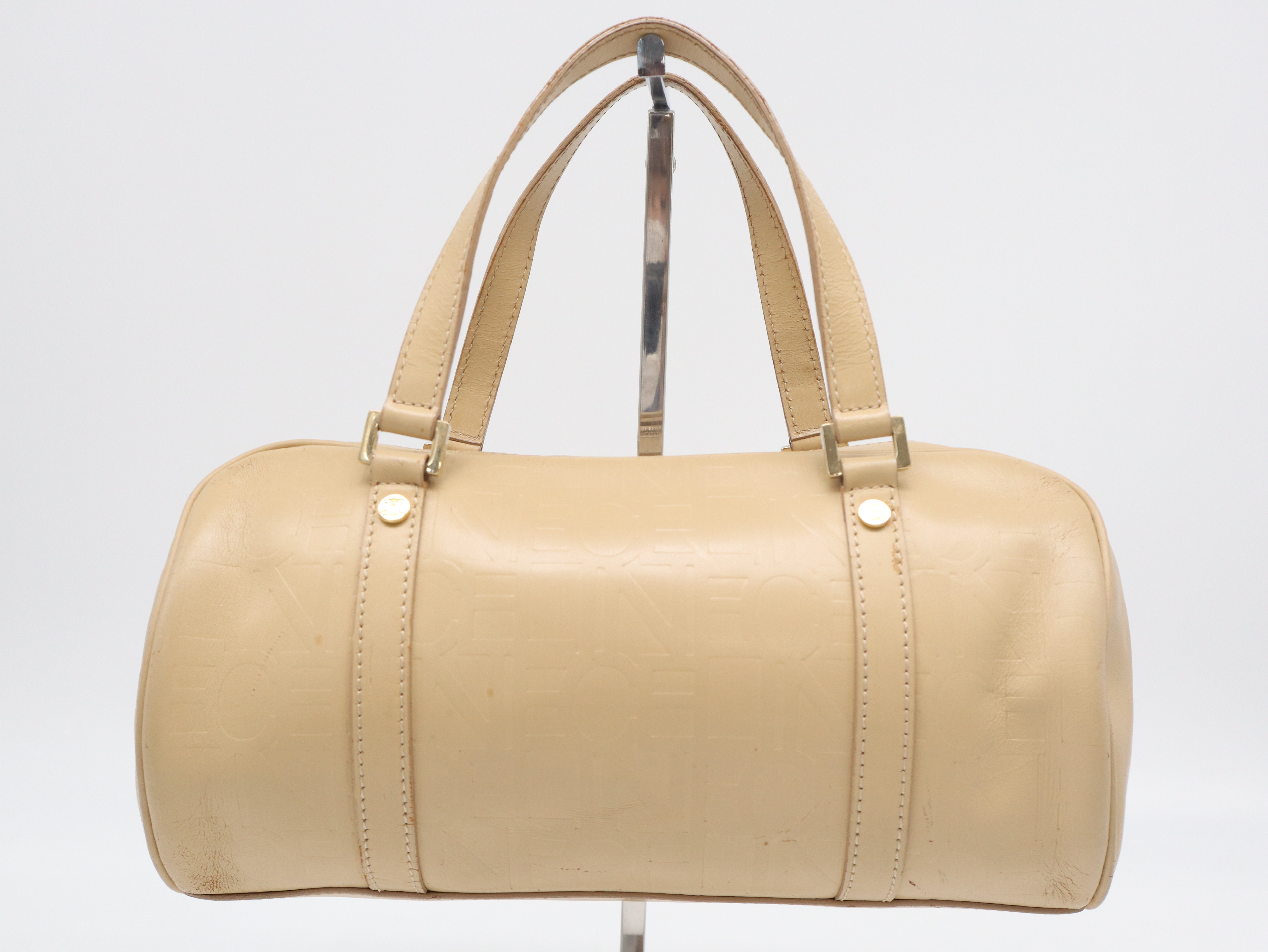 Leather Logo Embossed Handbag