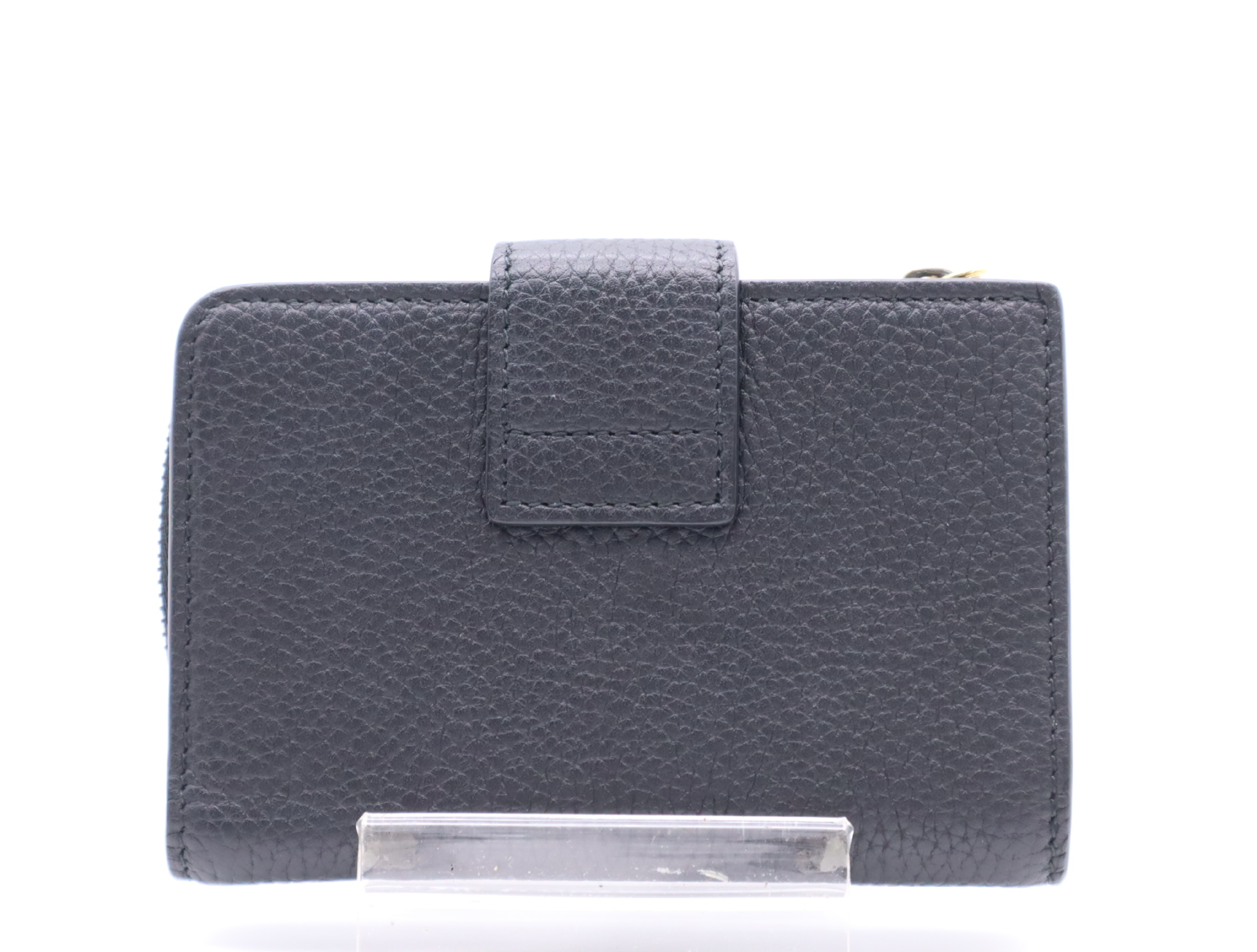 739498 Leather Double G Bamboo Medium Wallet Black — view 2