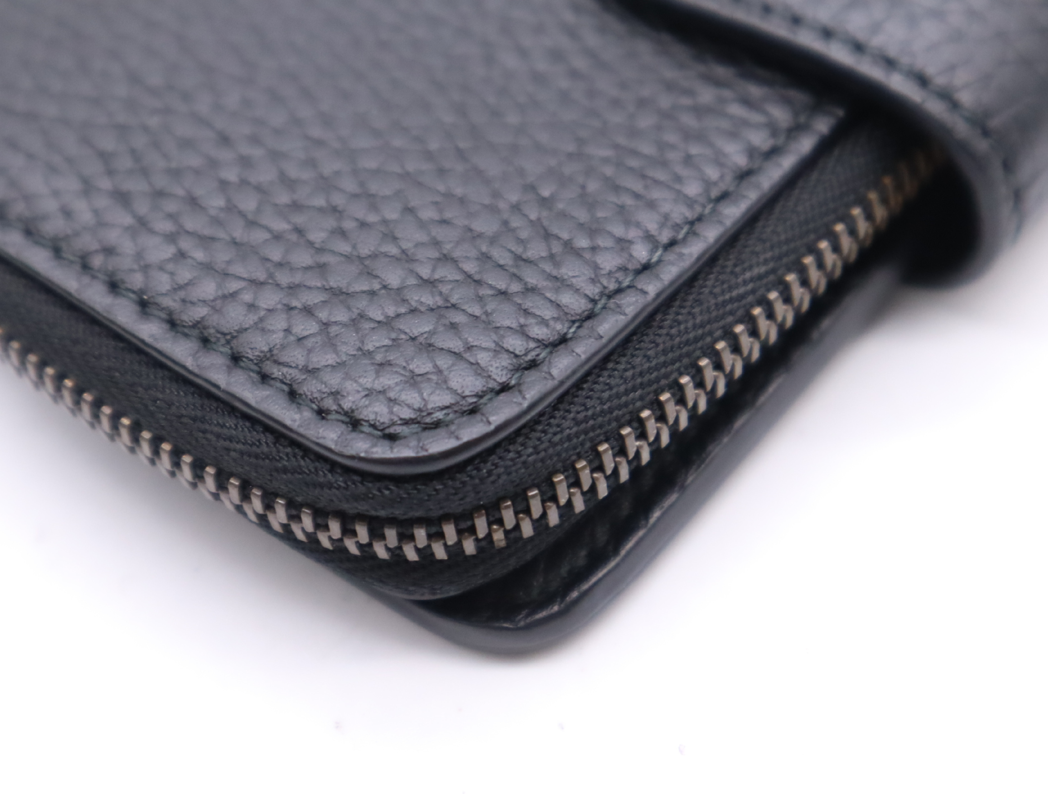 739498 Leather Double G Bamboo Medium Wallet Black — view 8