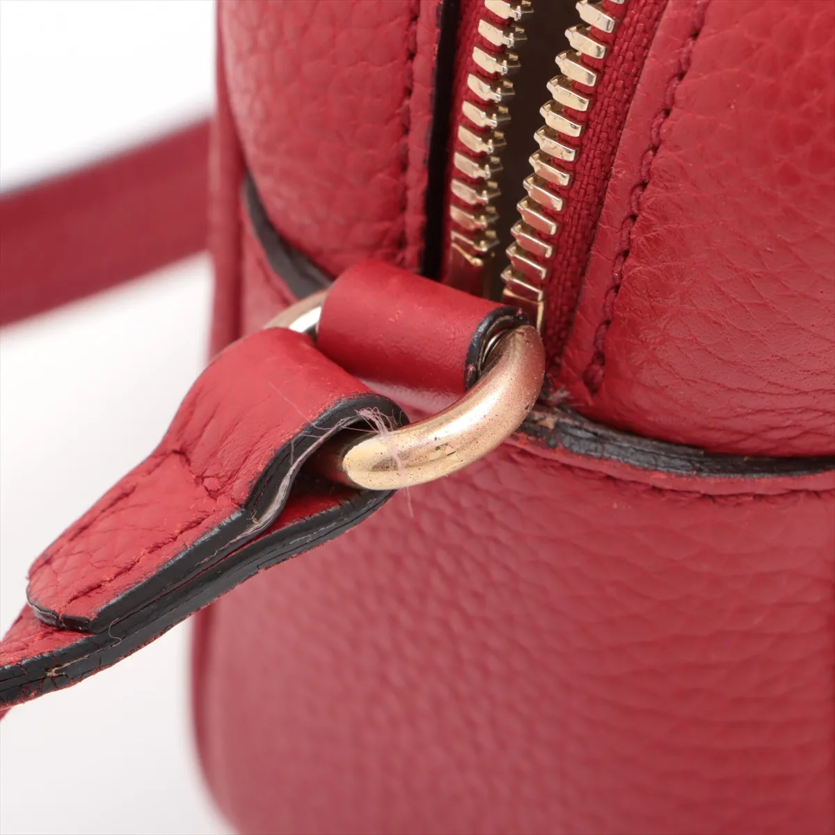 Soho Leather Chain Shoulder Bag Red 308364 — view 12