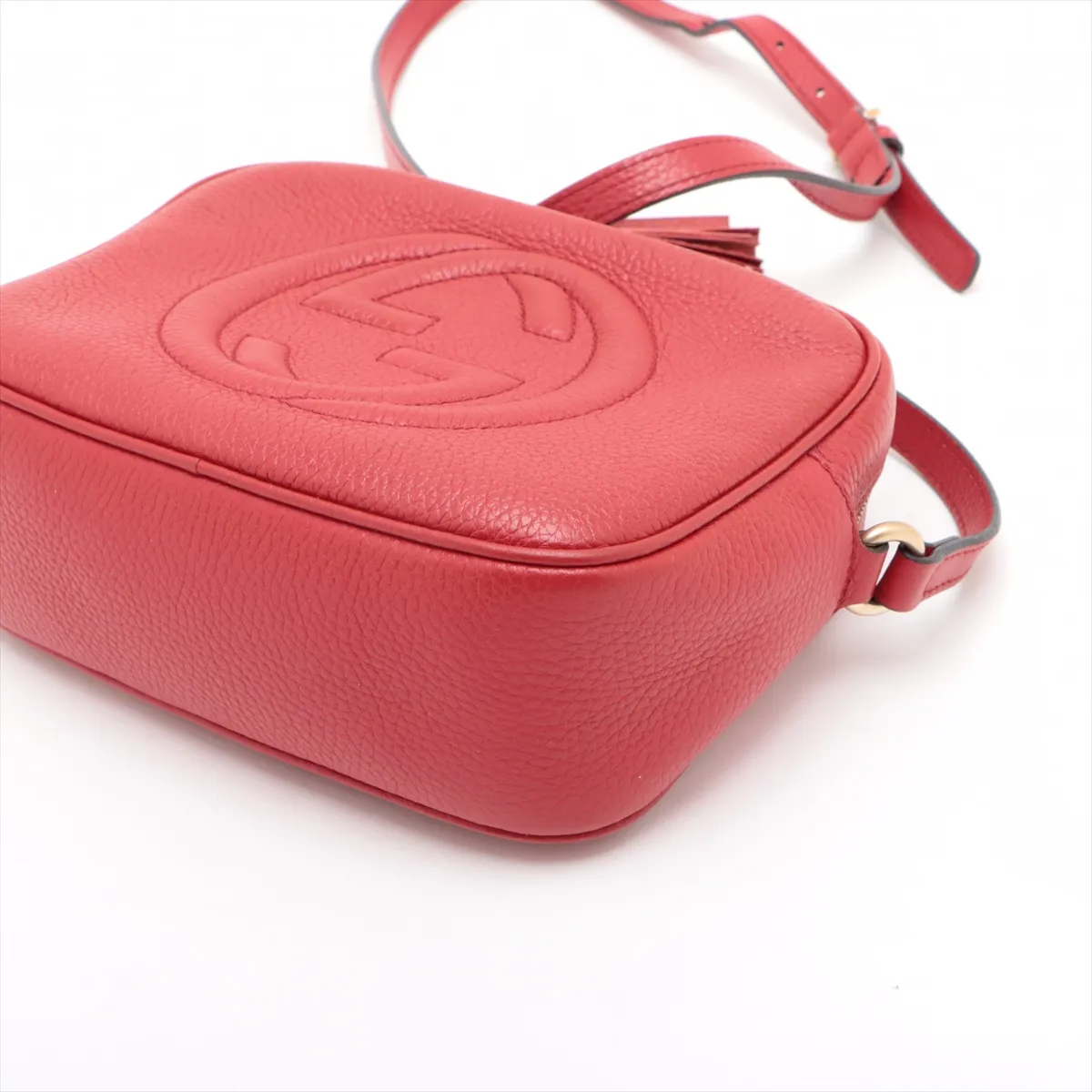 Soho Leather Chain Shoulder Bag Red 308364 — view 3