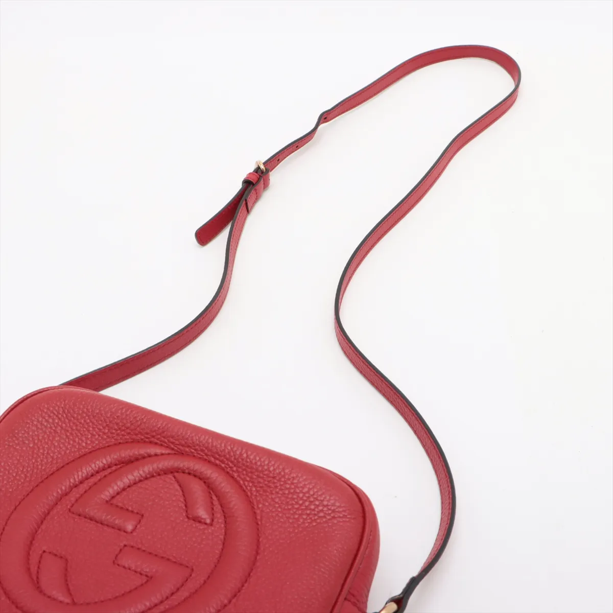 Soho Leather Chain Shoulder Bag Red 308364 — view 5