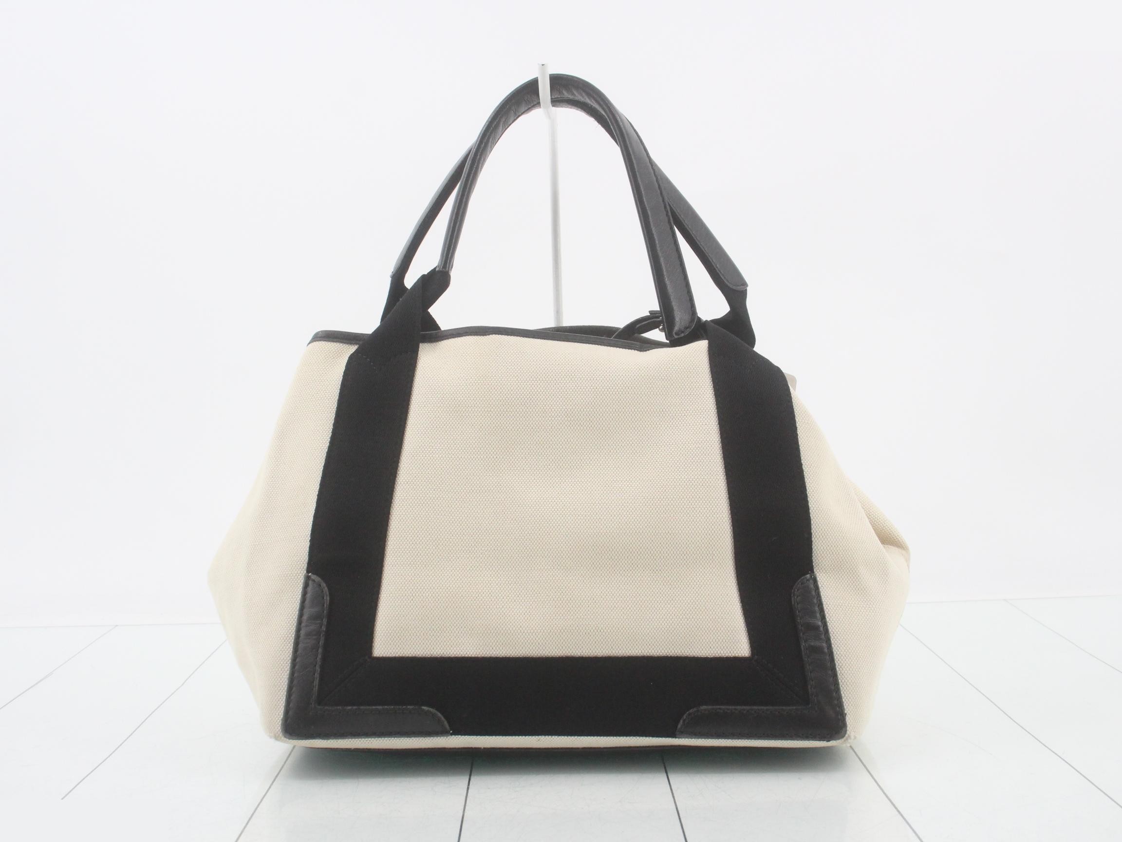 Navy Cabas, Ivory, Black Canvas — view 2