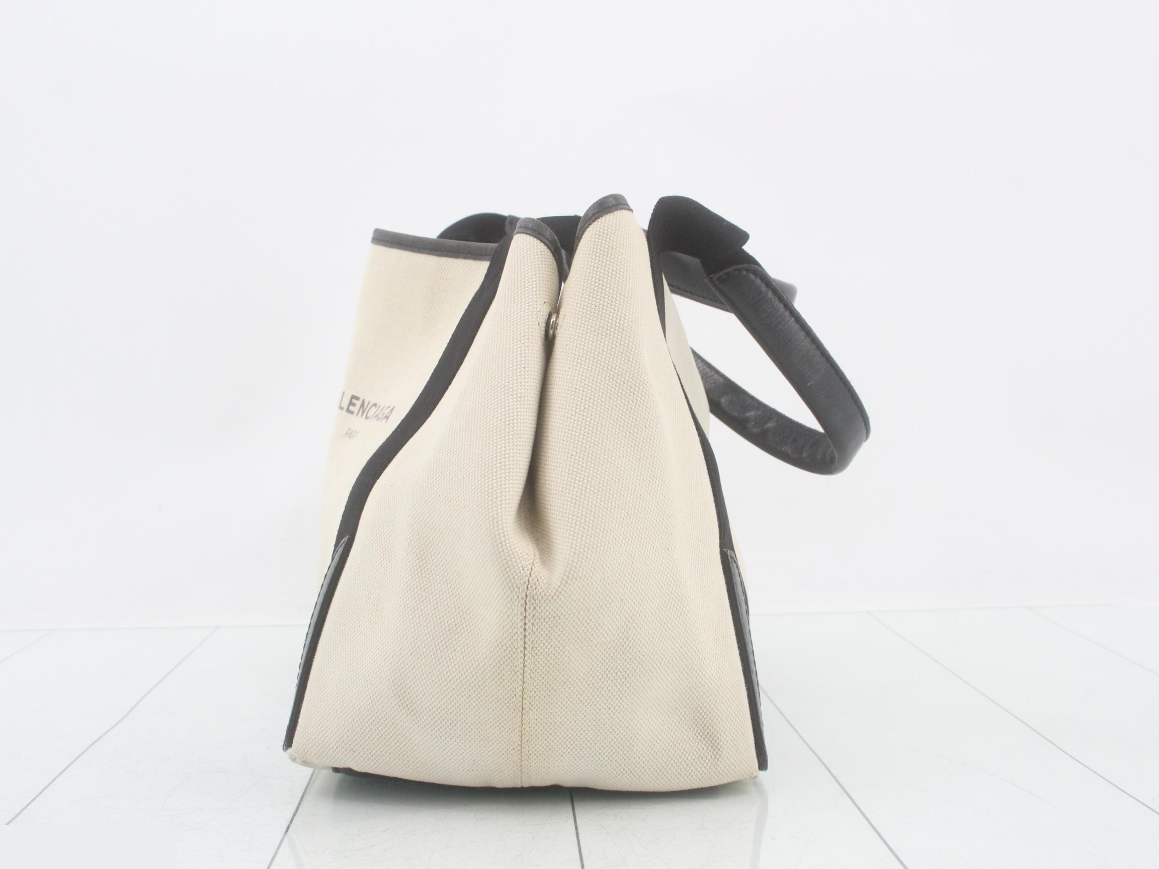 Navy Cabas, Ivory, Black Canvas — view 3