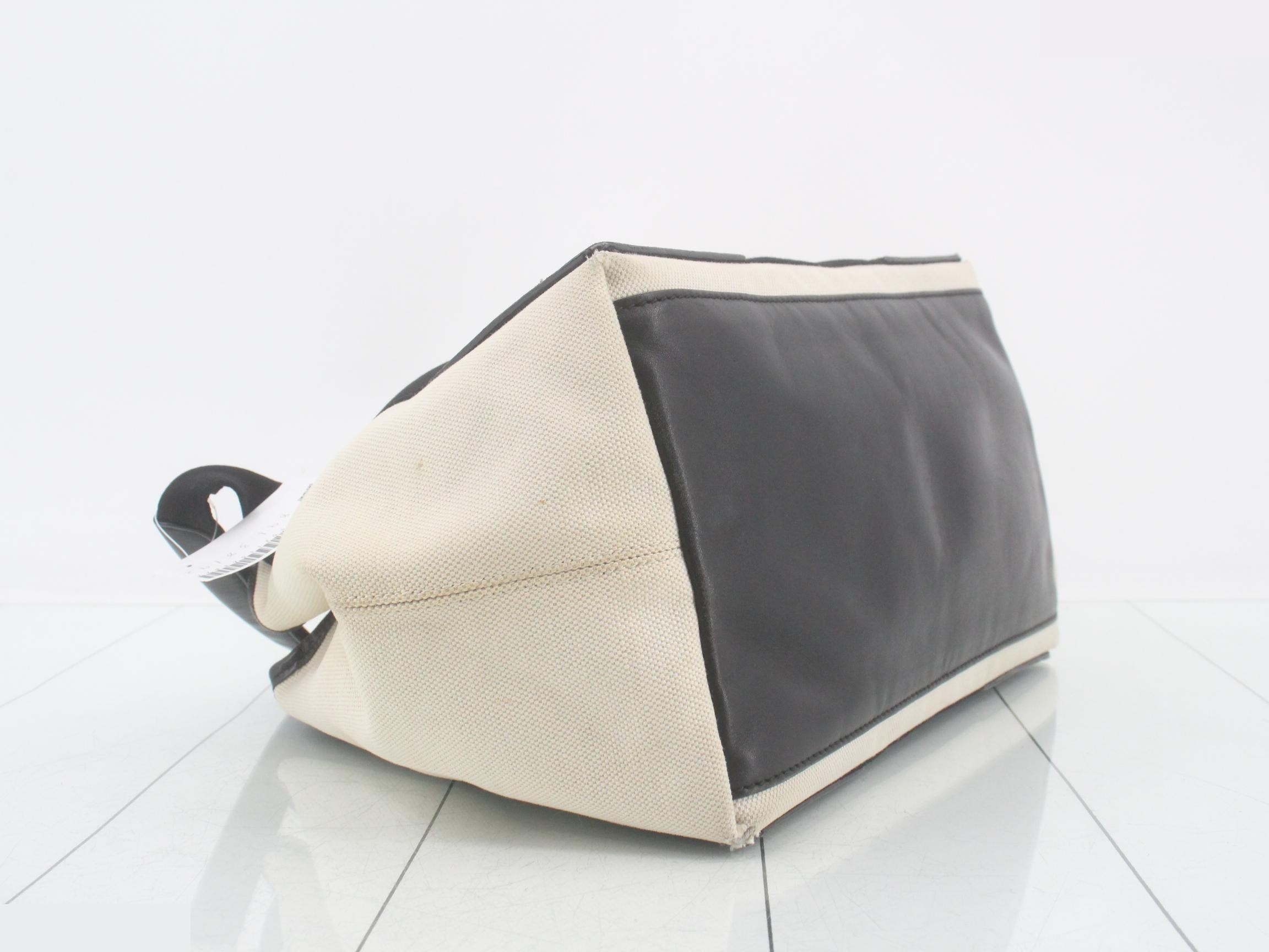 Navy Cabas, Ivory, Black Canvas — view 5
