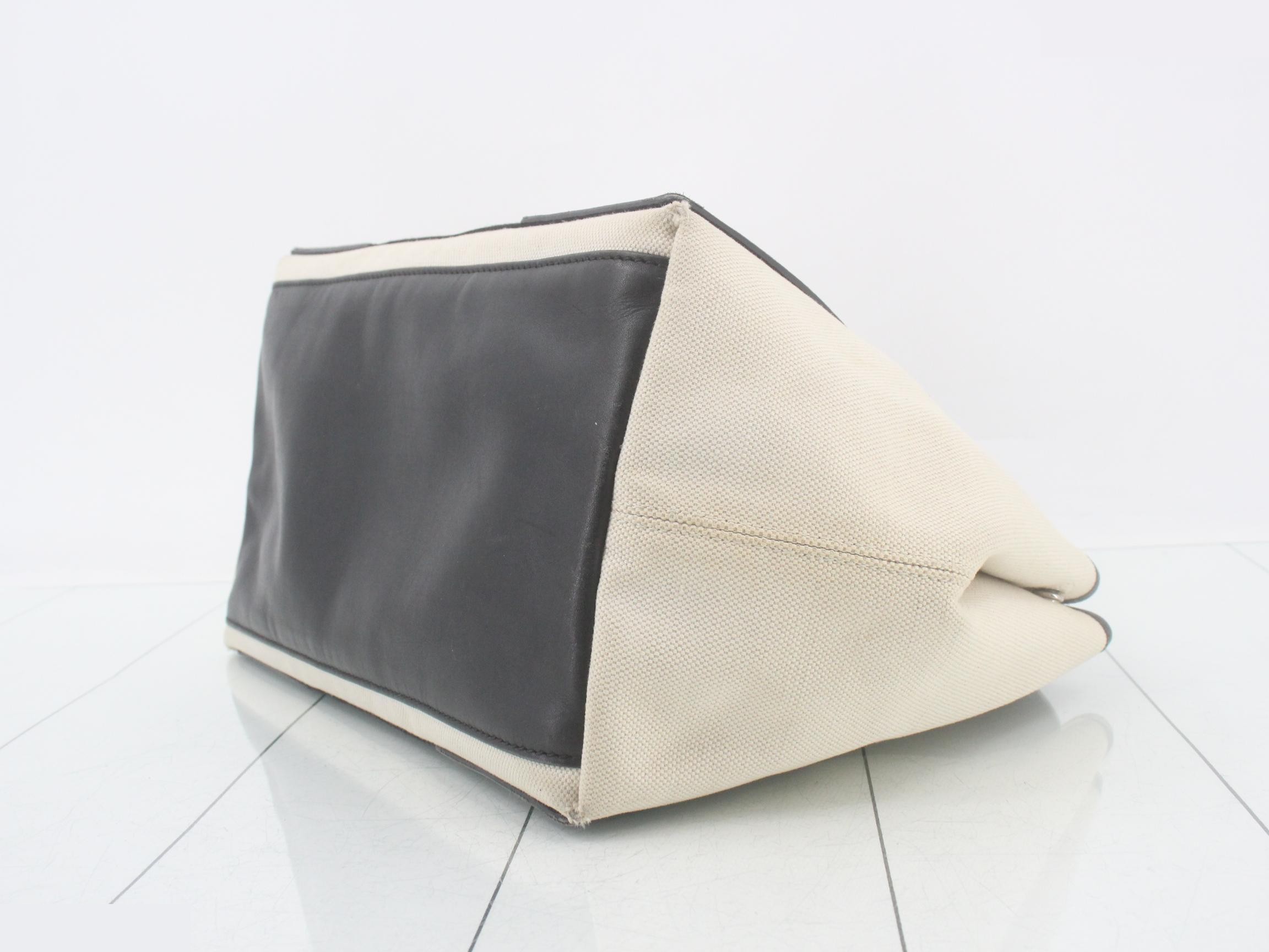 Navy Cabas, Ivory, Black Canvas — view 6