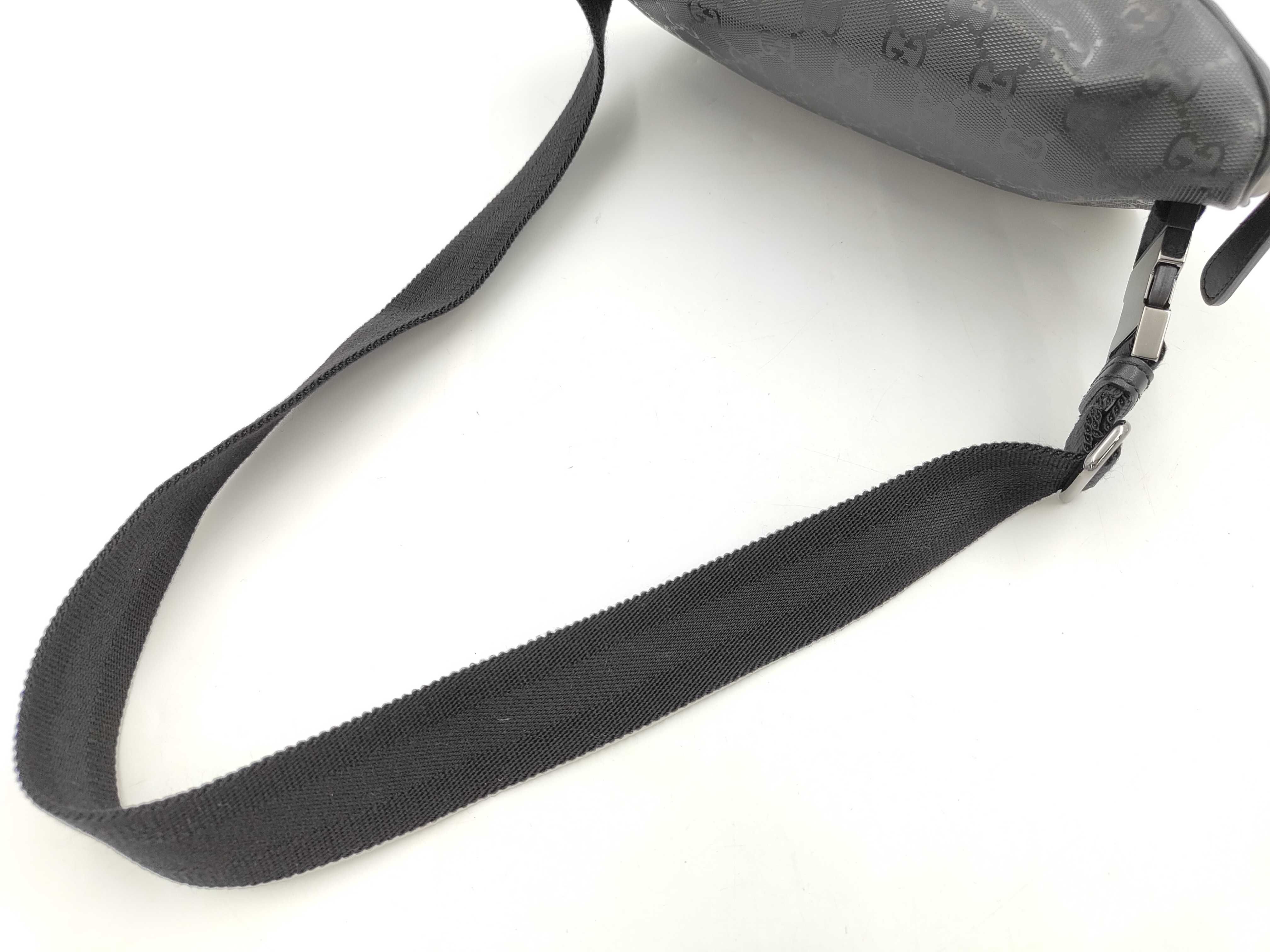 GG Imprime Body Bag, Black PVC x Leather, 233269 (Waist Bag) — view 3