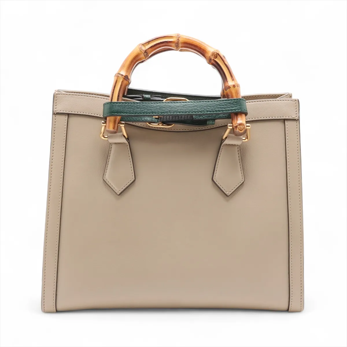 Bamboo Diana Leather 2WAY Handbag Beige 660195 — view 2
