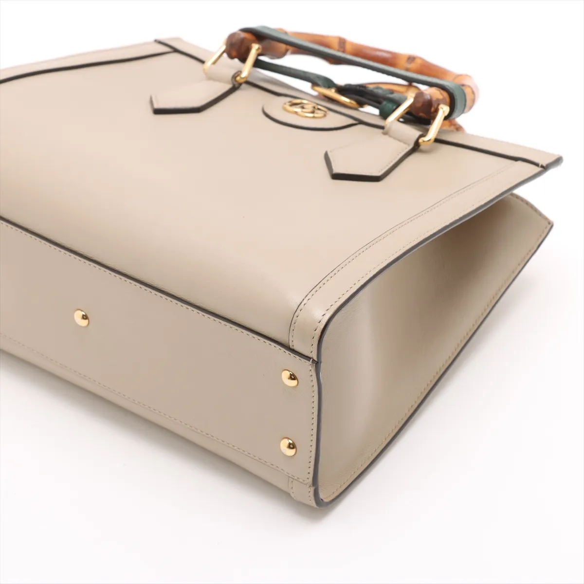 Bamboo Diana Leather 2WAY Handbag Beige 660195 — view 3