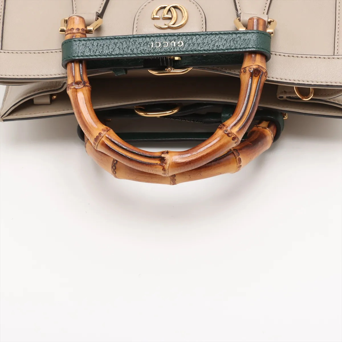 Bamboo Diana Leather 2WAY Handbag Beige 660195 — view 5