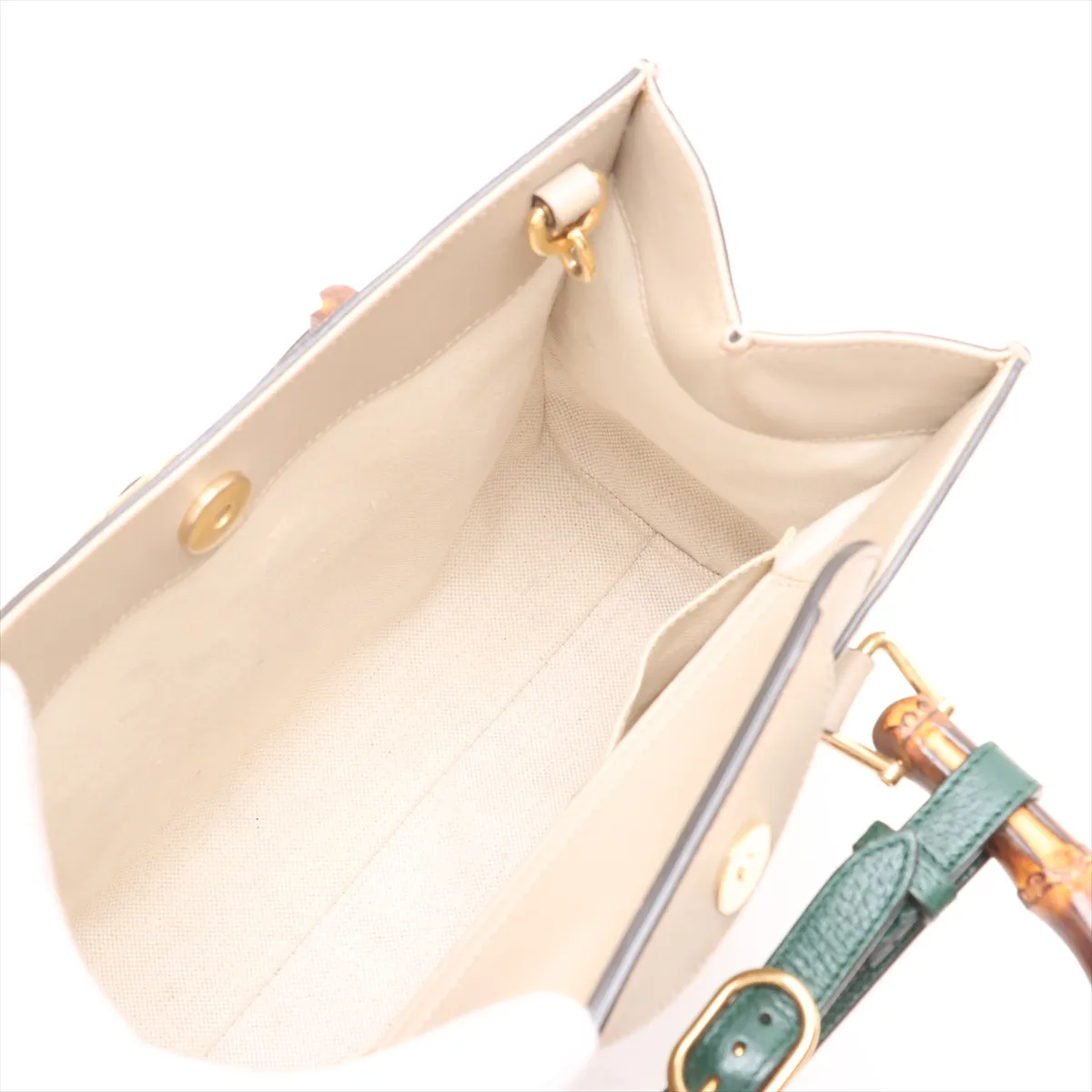 Bamboo Diana Leather 2WAY Handbag Beige 660195 — view 8
