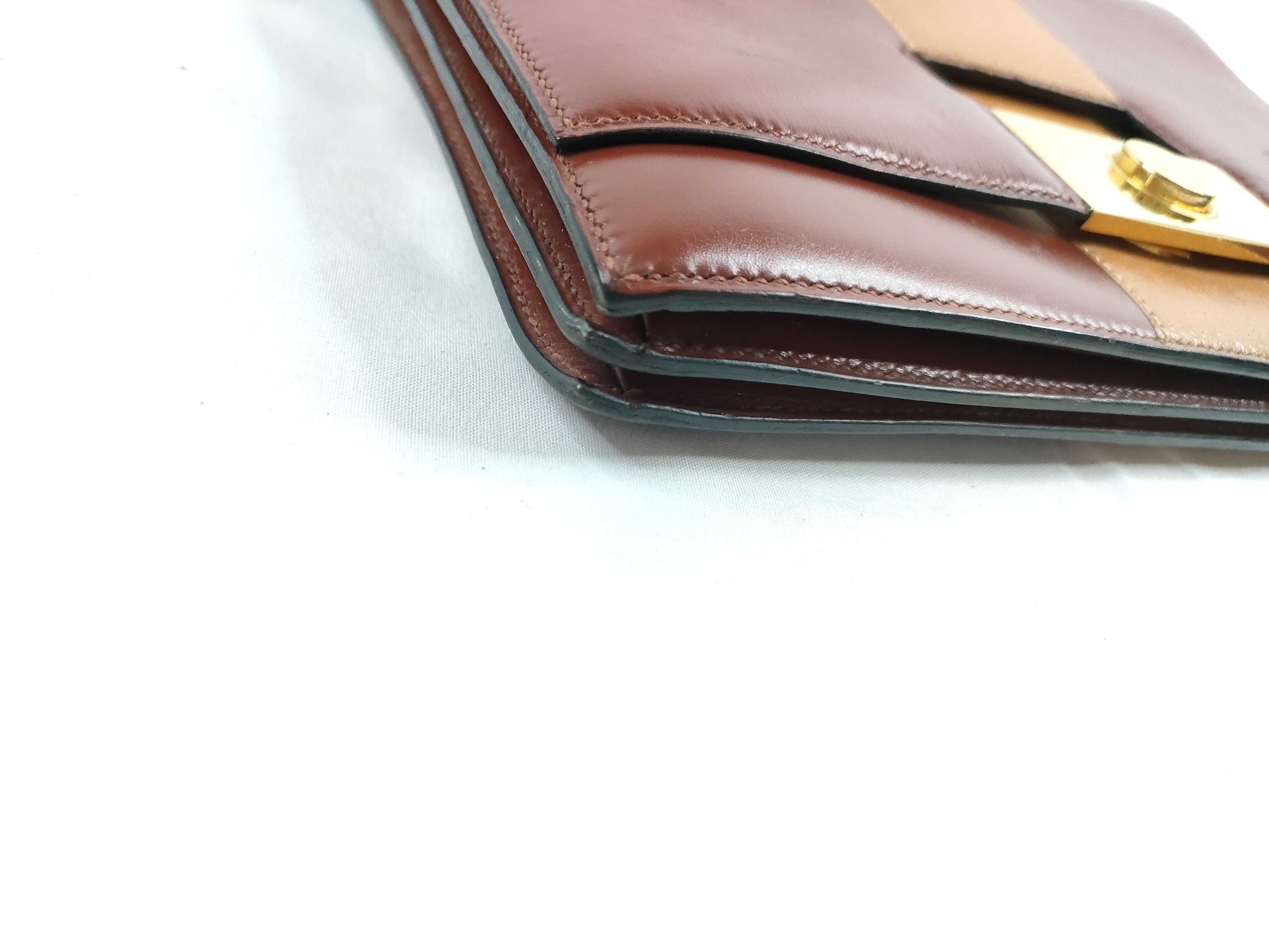 Vintage Shoulder Bag, B Stamp, Brown — view 3