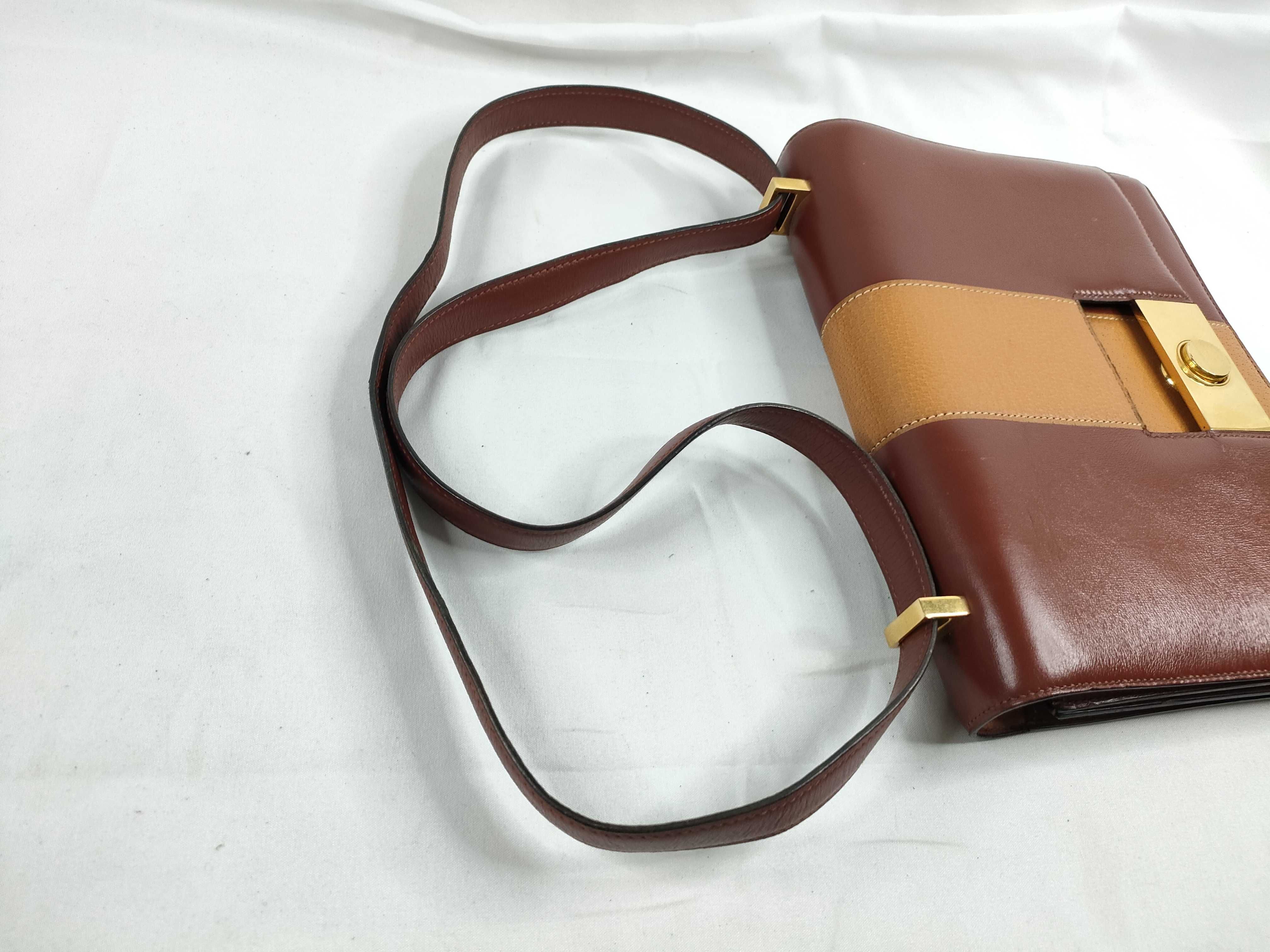 Vintage Shoulder Bag, B Stamp, Brown — view 6