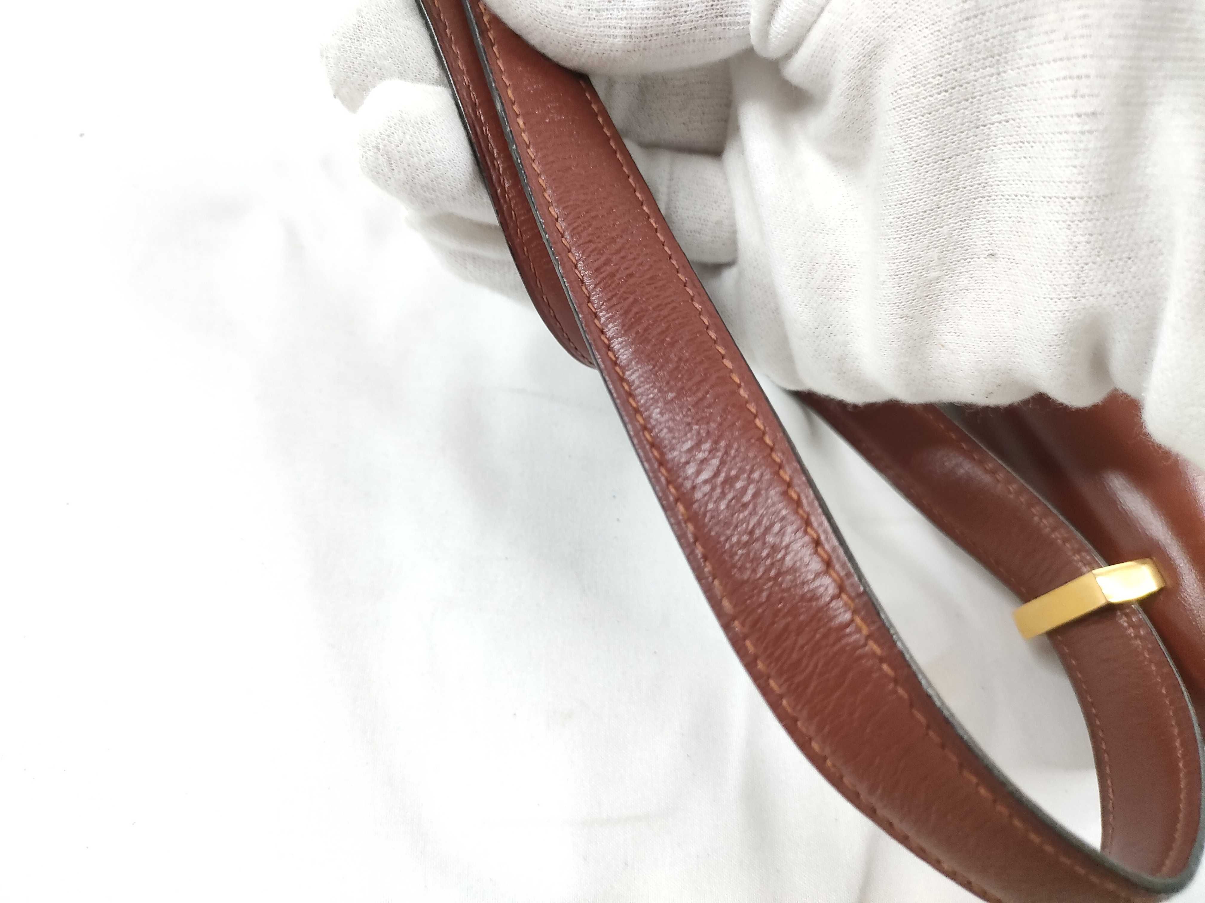 Vintage Shoulder Bag, B Stamp, Brown — view 7