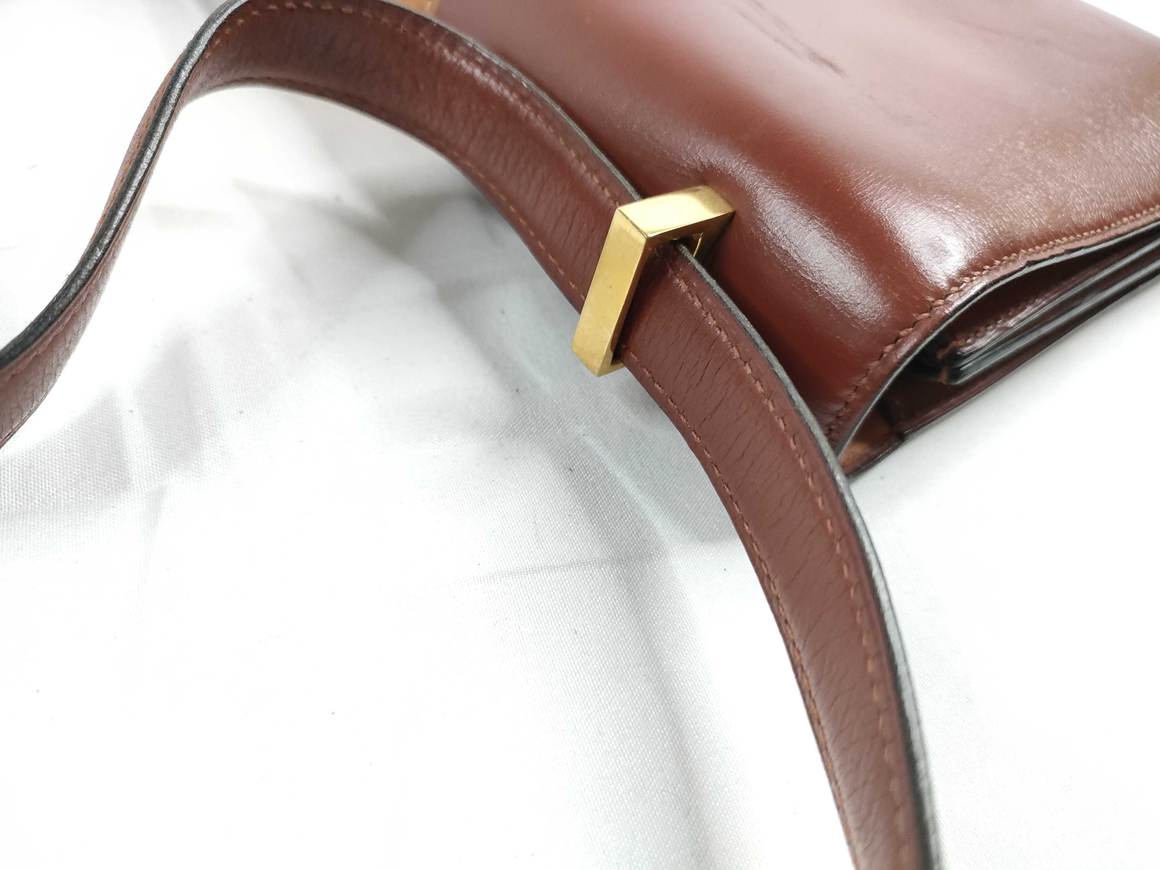 Vintage Shoulder Bag, B Stamp, Brown — view 8