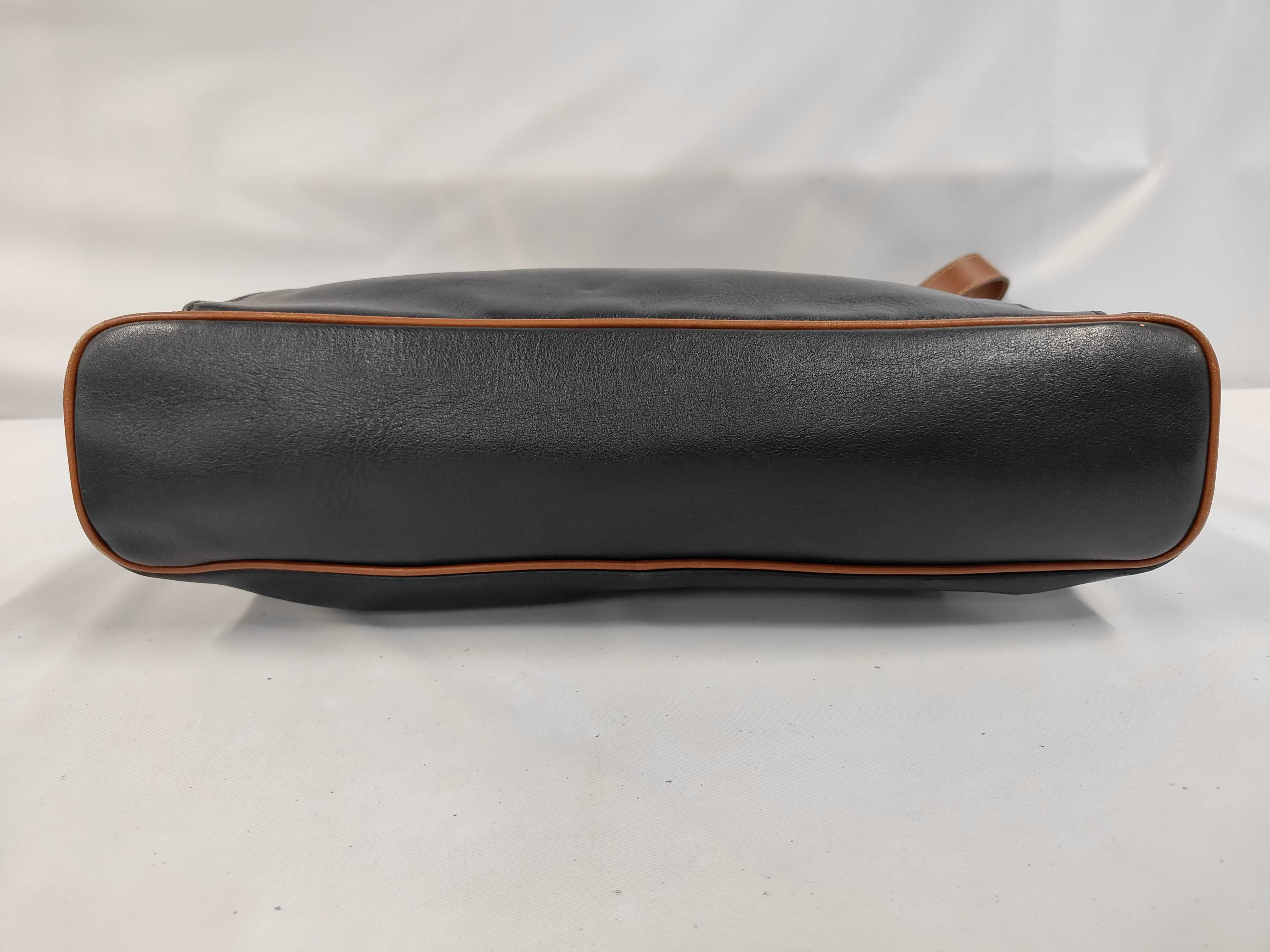 Leather Tote Bag, Black, Brown Tote Bag — view 3