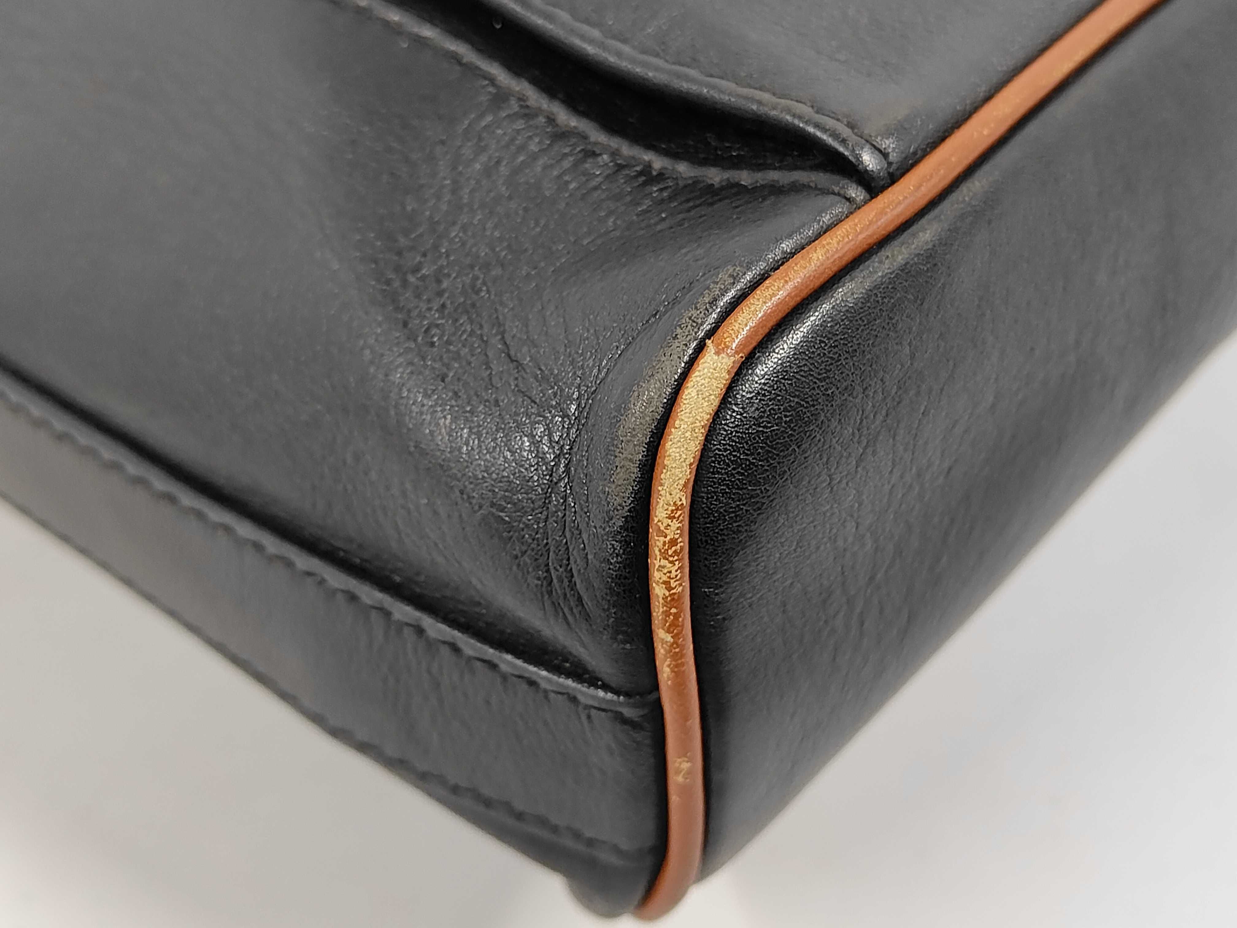 Leather Tote Bag, Black, Brown Tote Bag — view 4