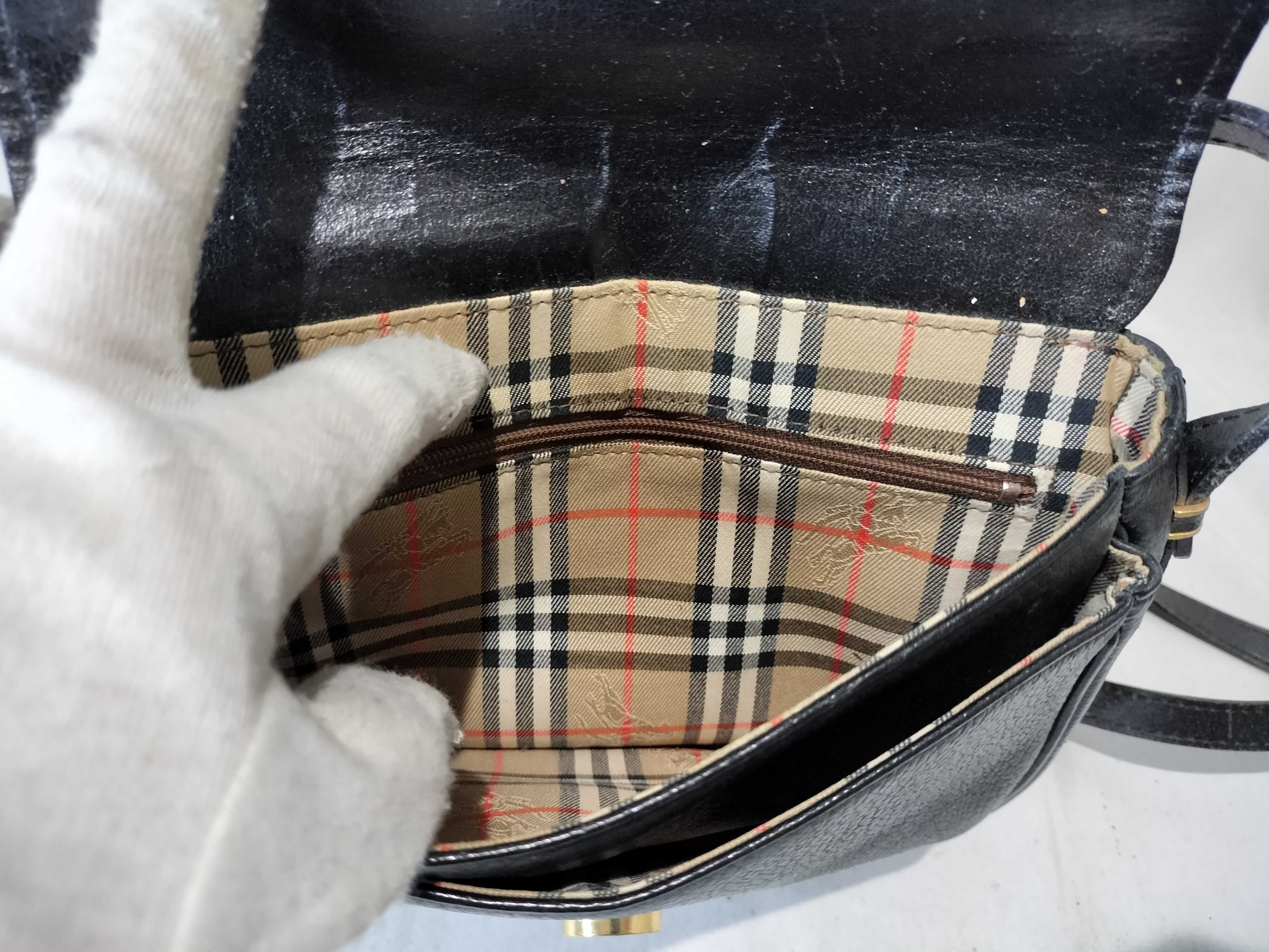 Burberrys Leather Shoulder Bag with Nova Check Interior — view 10