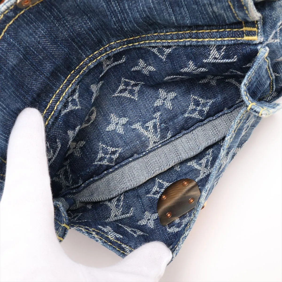 Monogram Denim Bum Bag M95347 SR0047 Blue — view 8