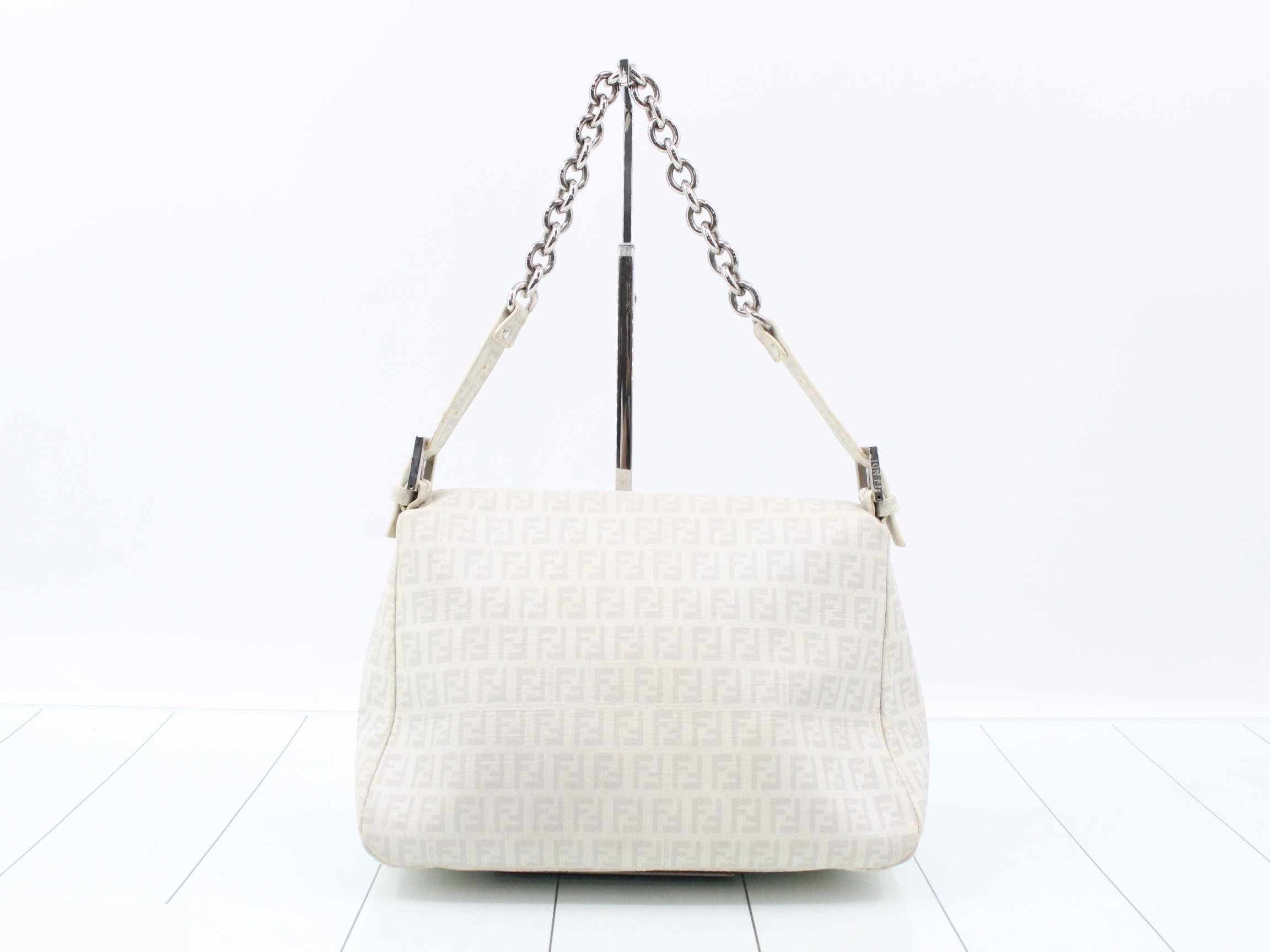 Mamma Bucket Chain Shoulder Bag, Beige, PVC — view 2