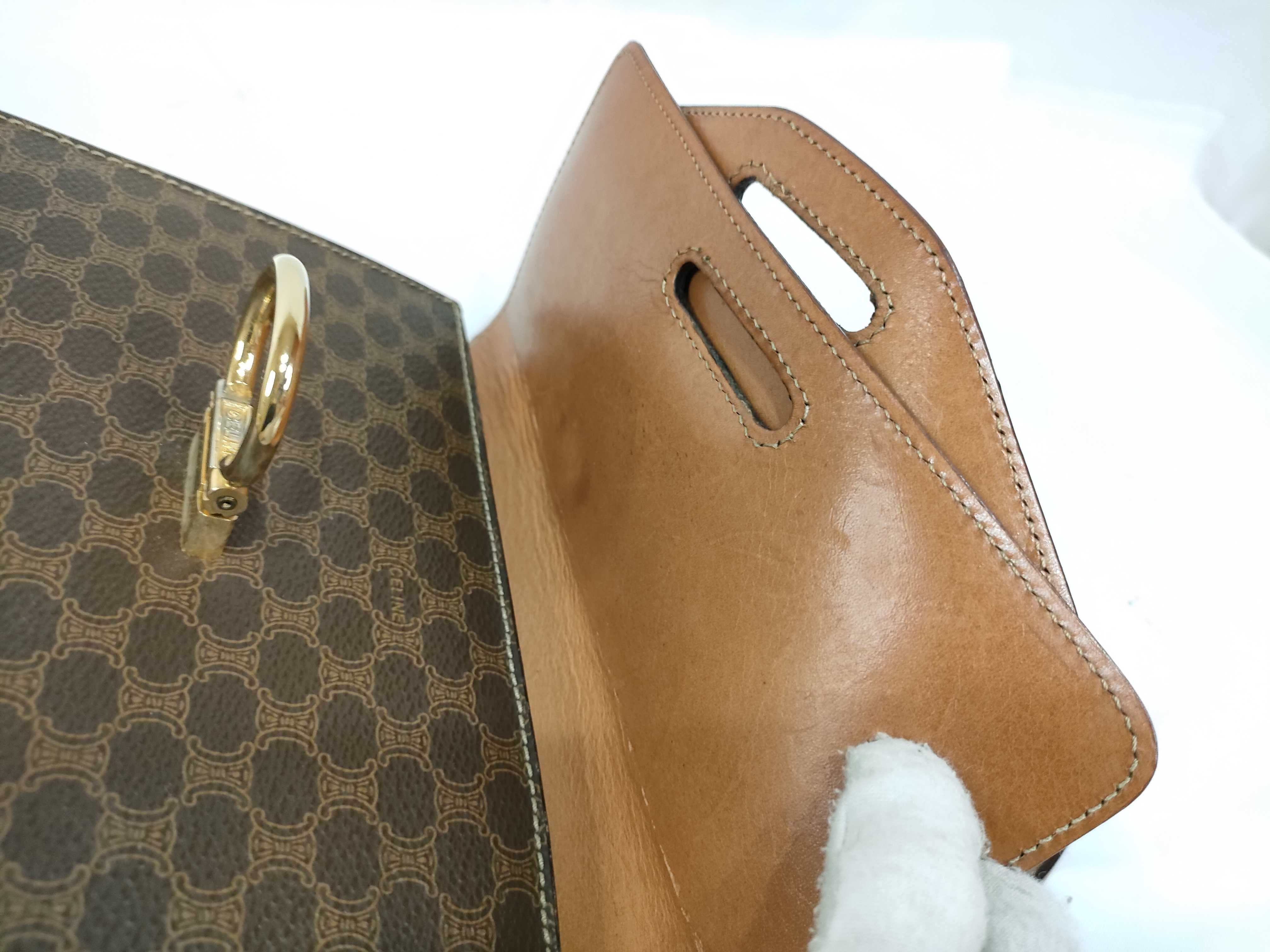 Gancini Macadam PVC 2-Way Handbag, Brown — view 12