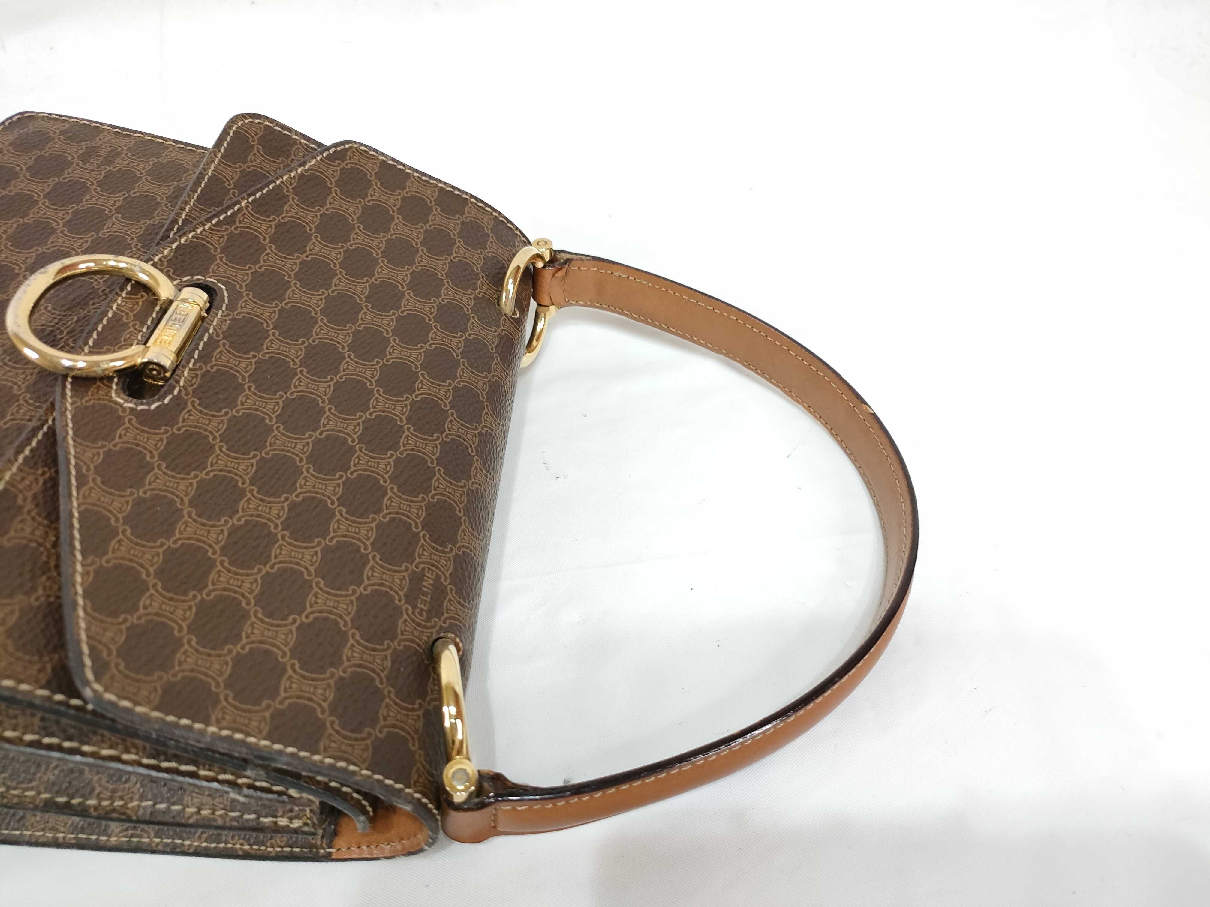 Gancini Macadam PVC 2-Way Handbag, Brown — view 3
