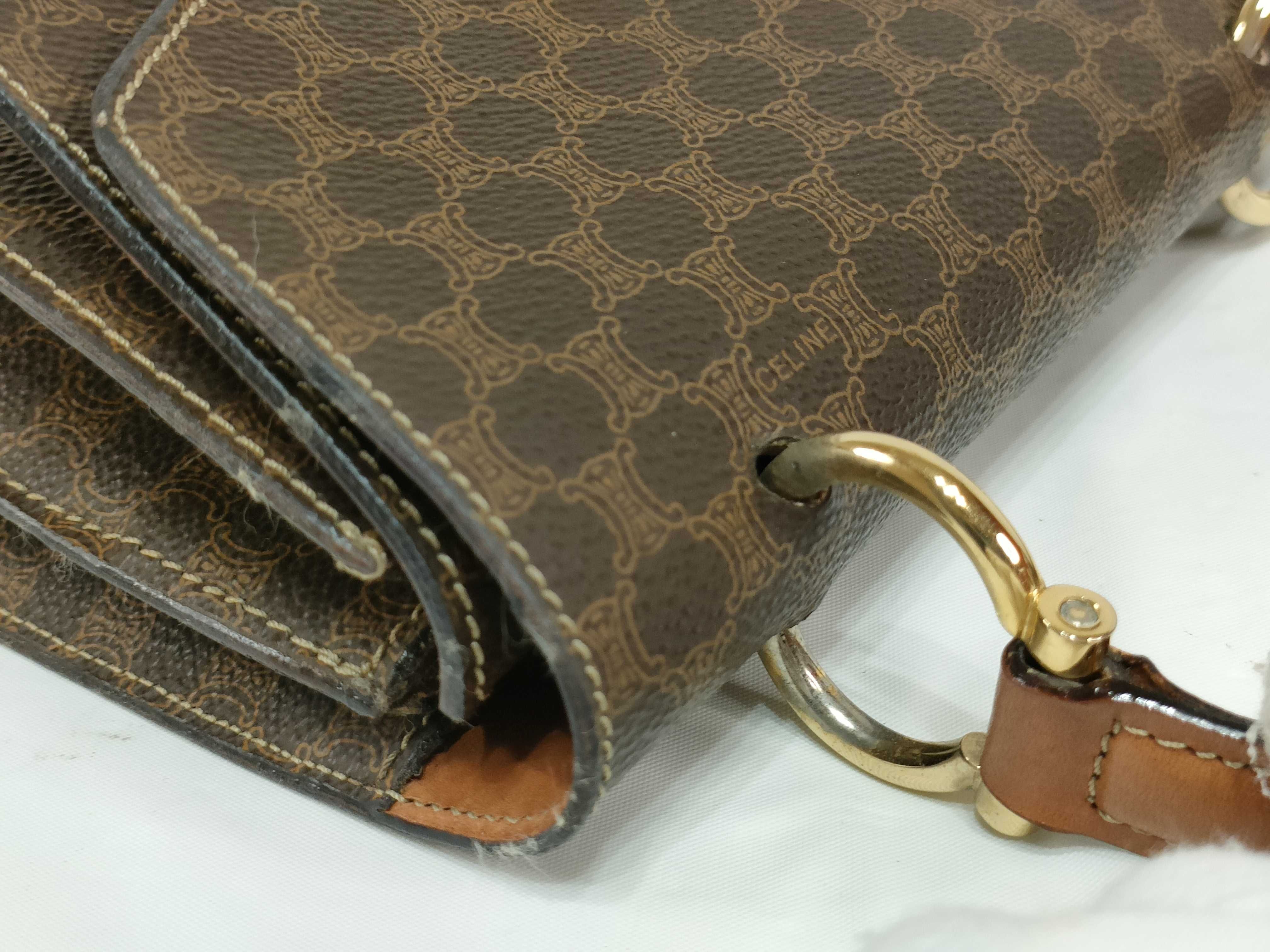 Gancini Macadam PVC 2-Way Handbag, Brown — view 6