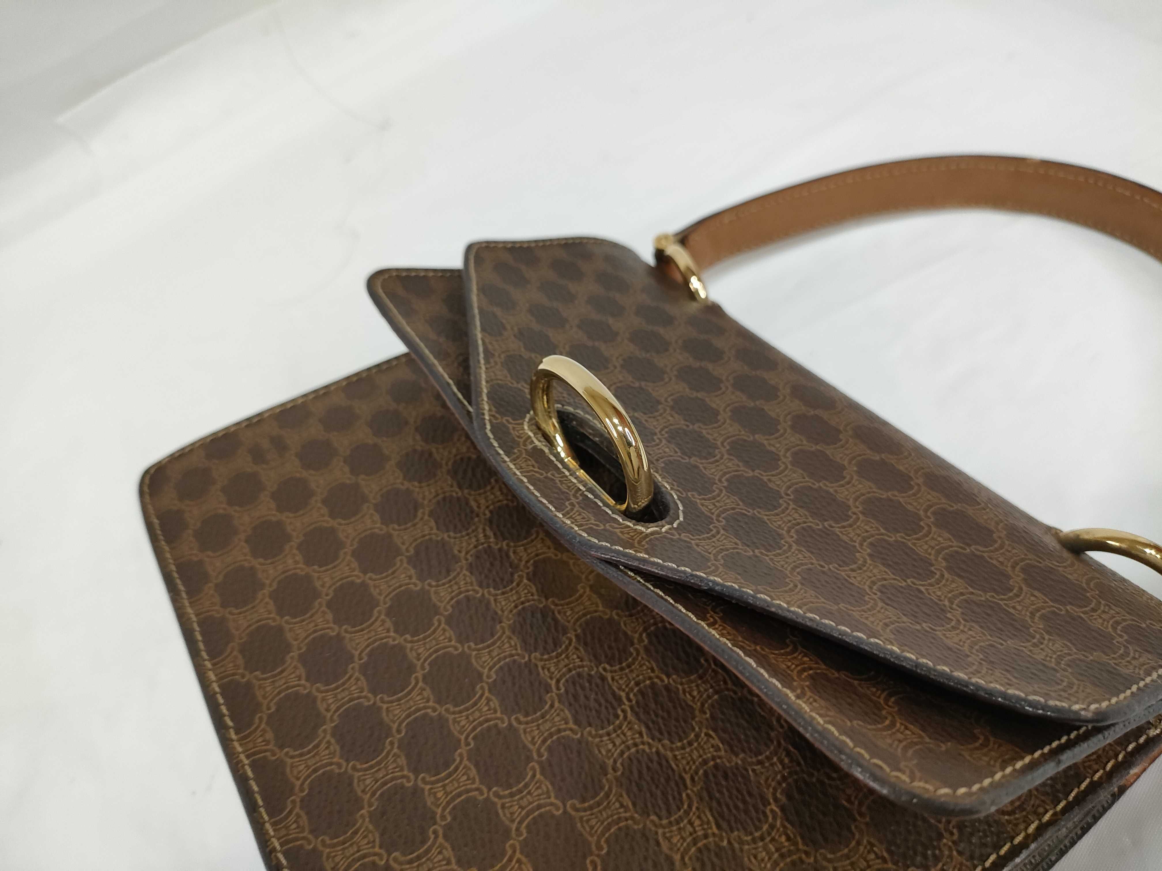 Gancini Macadam PVC 2-Way Handbag, Brown — view 10