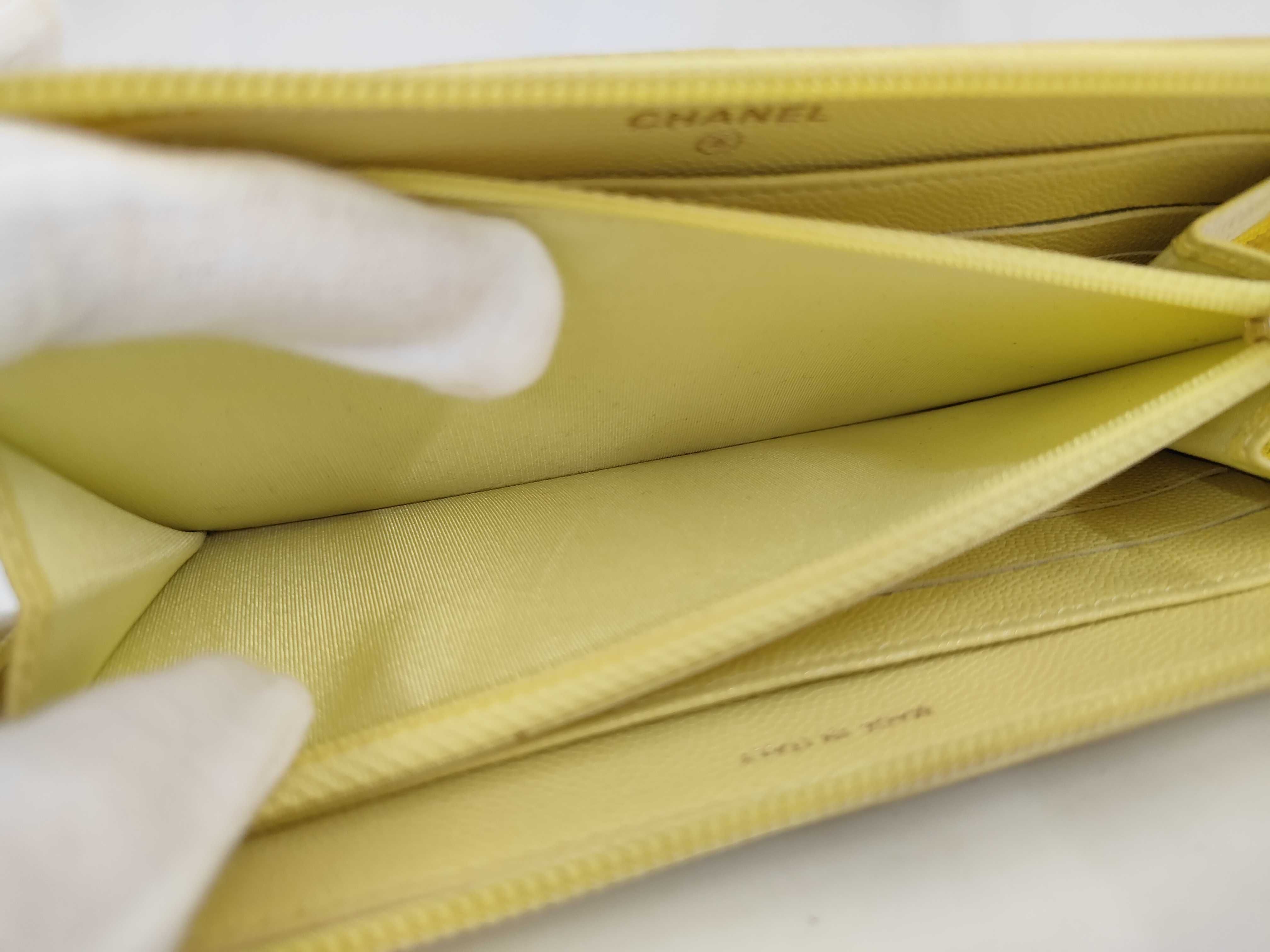 Coco Mark Caviar Skin Yellow Wallet — view 7