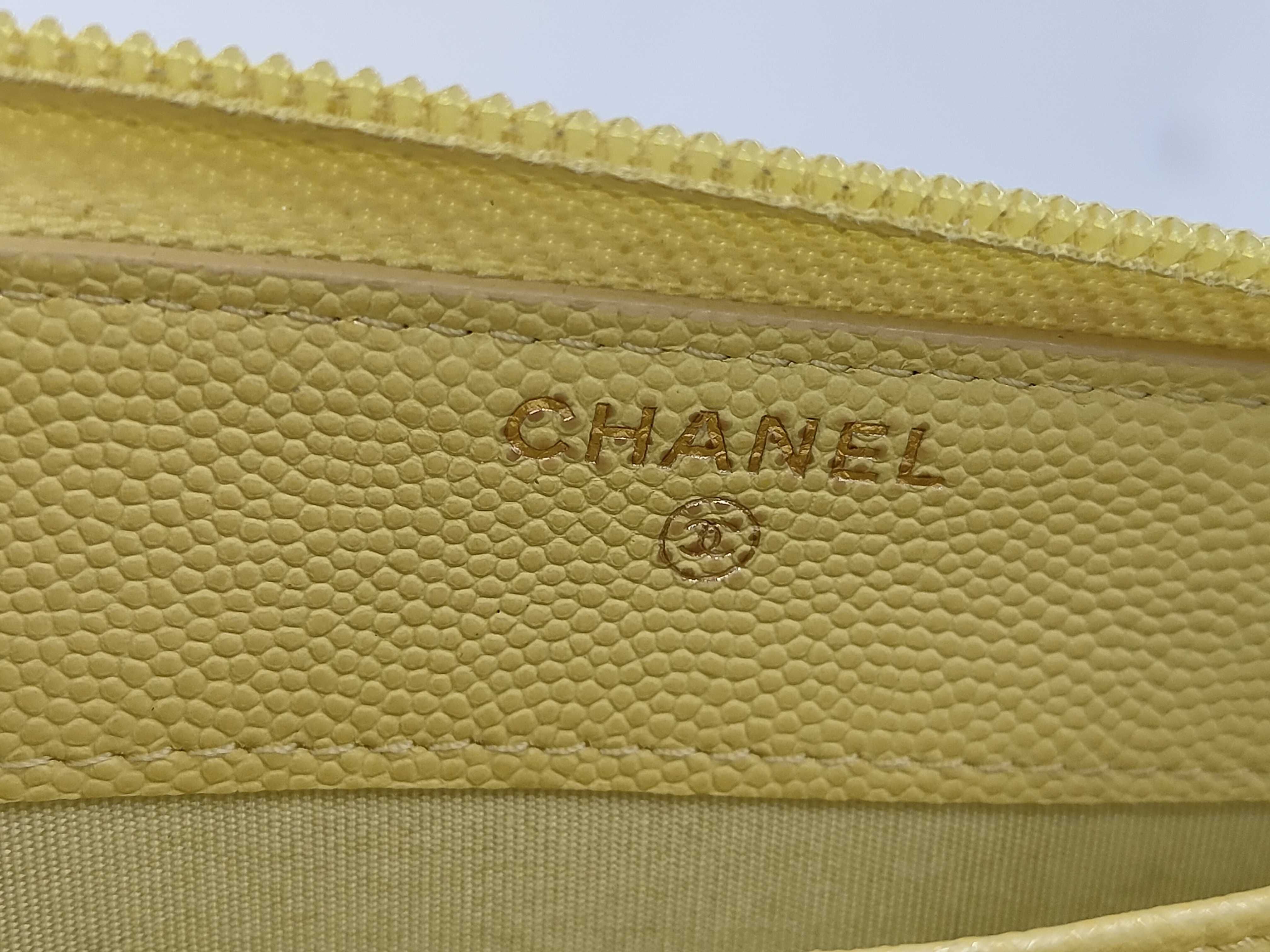 Coco Mark Caviar Skin Yellow Wallet — view 8