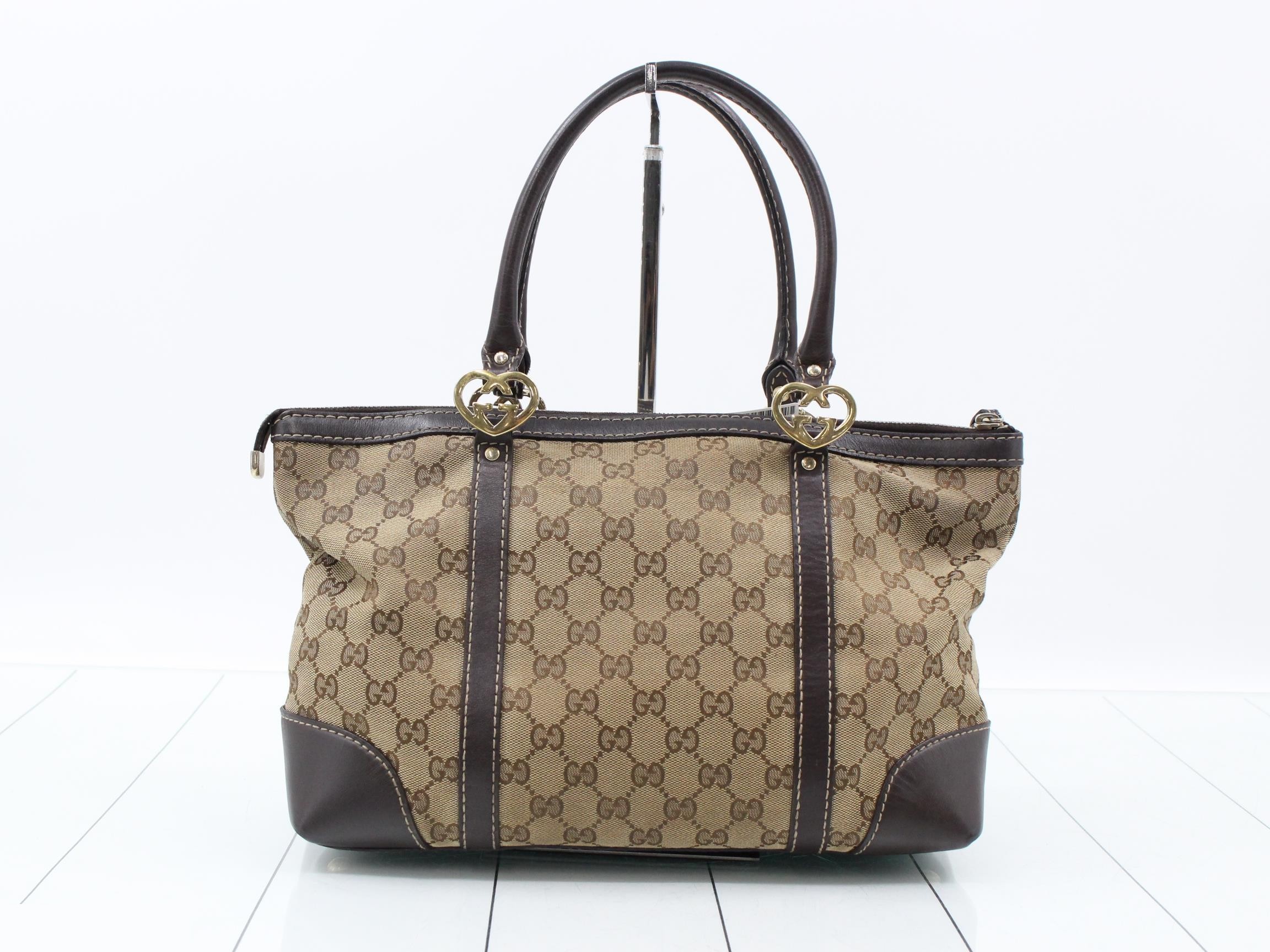 GG Canvas Tote Bag - Monogram Heart - Brown — view 2