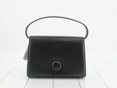 One-shoulder bag, black, leather