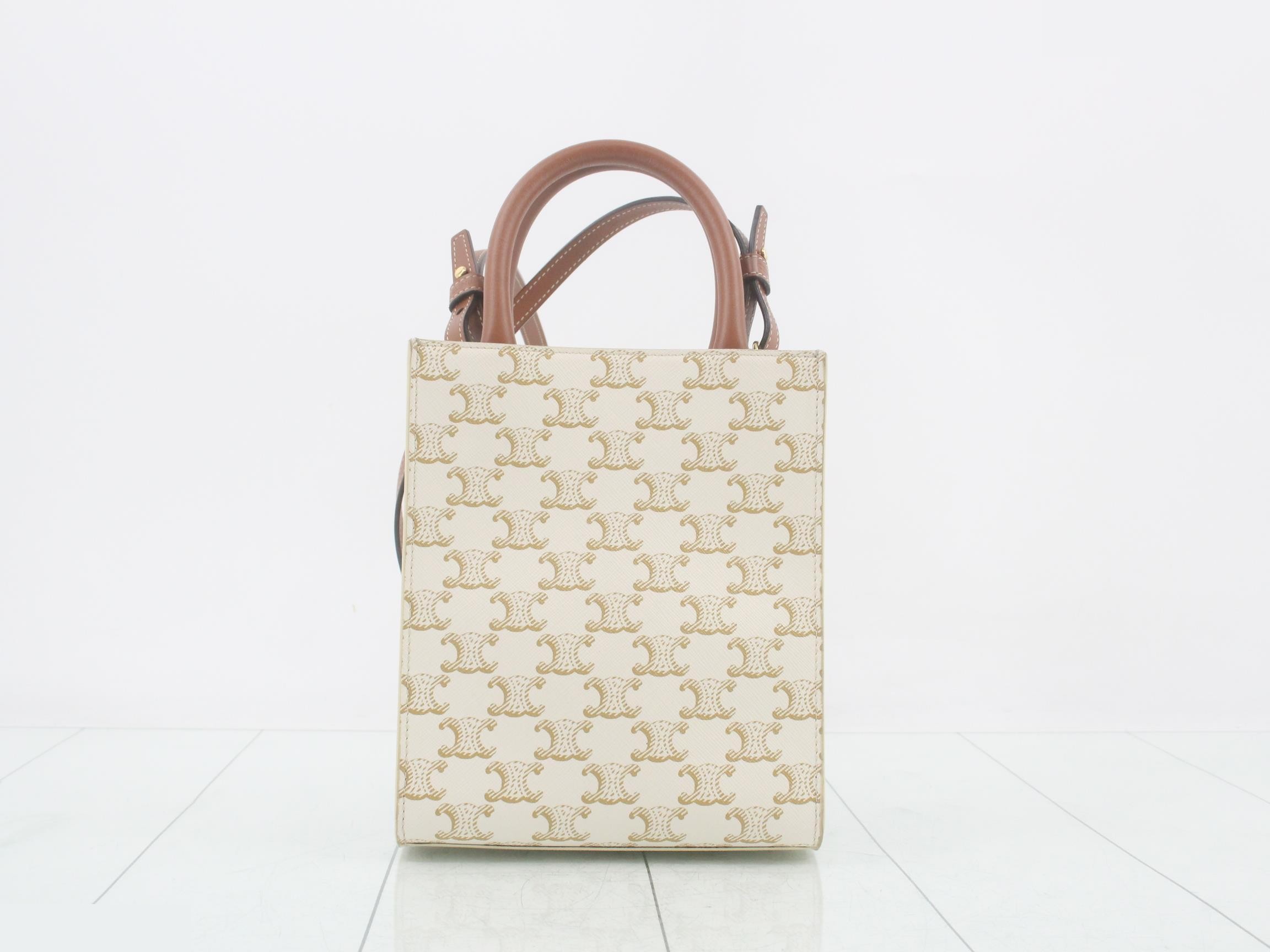 Triomphe Mini Vertical Cabas 2-Way Tote Bag Shoulder Bag — view 2
