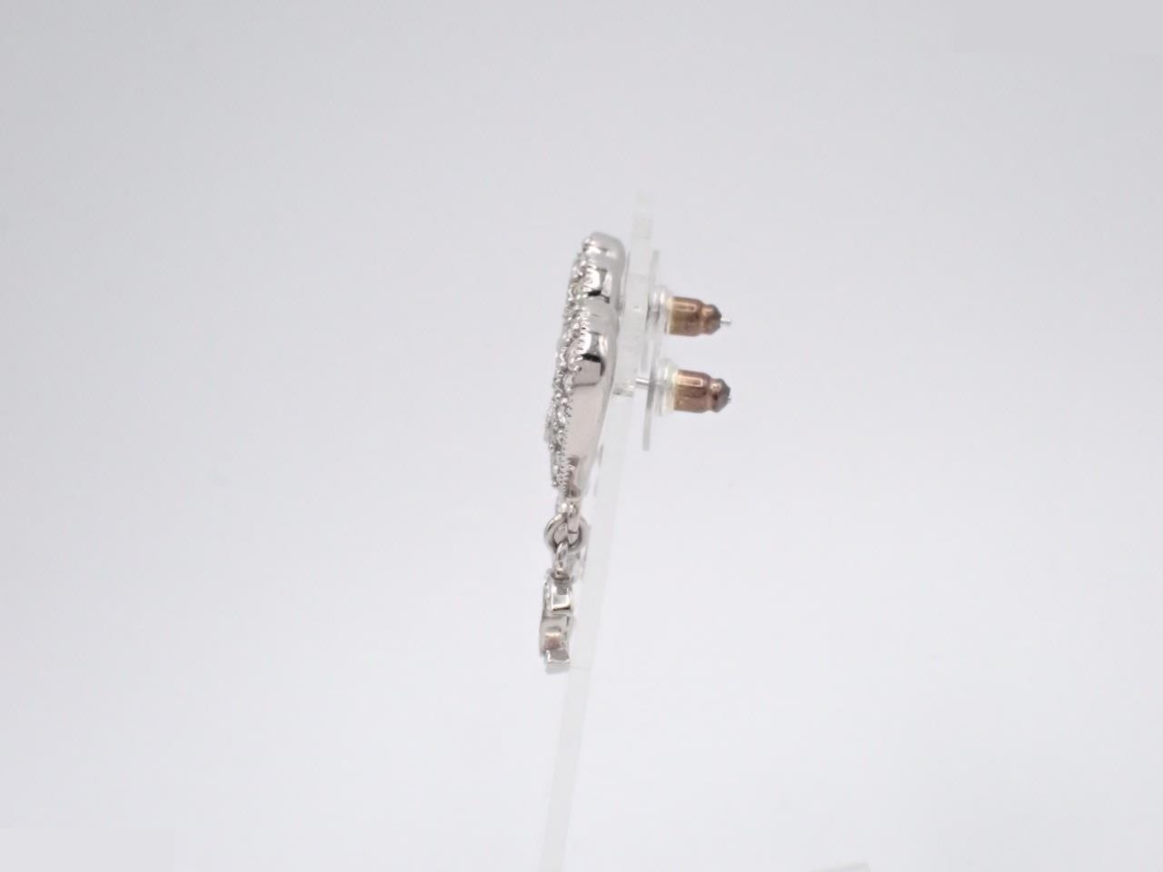 earrings, heart shape, Coco Mark, rhinestone, 123K gold, 3.3cm in height. — view 3