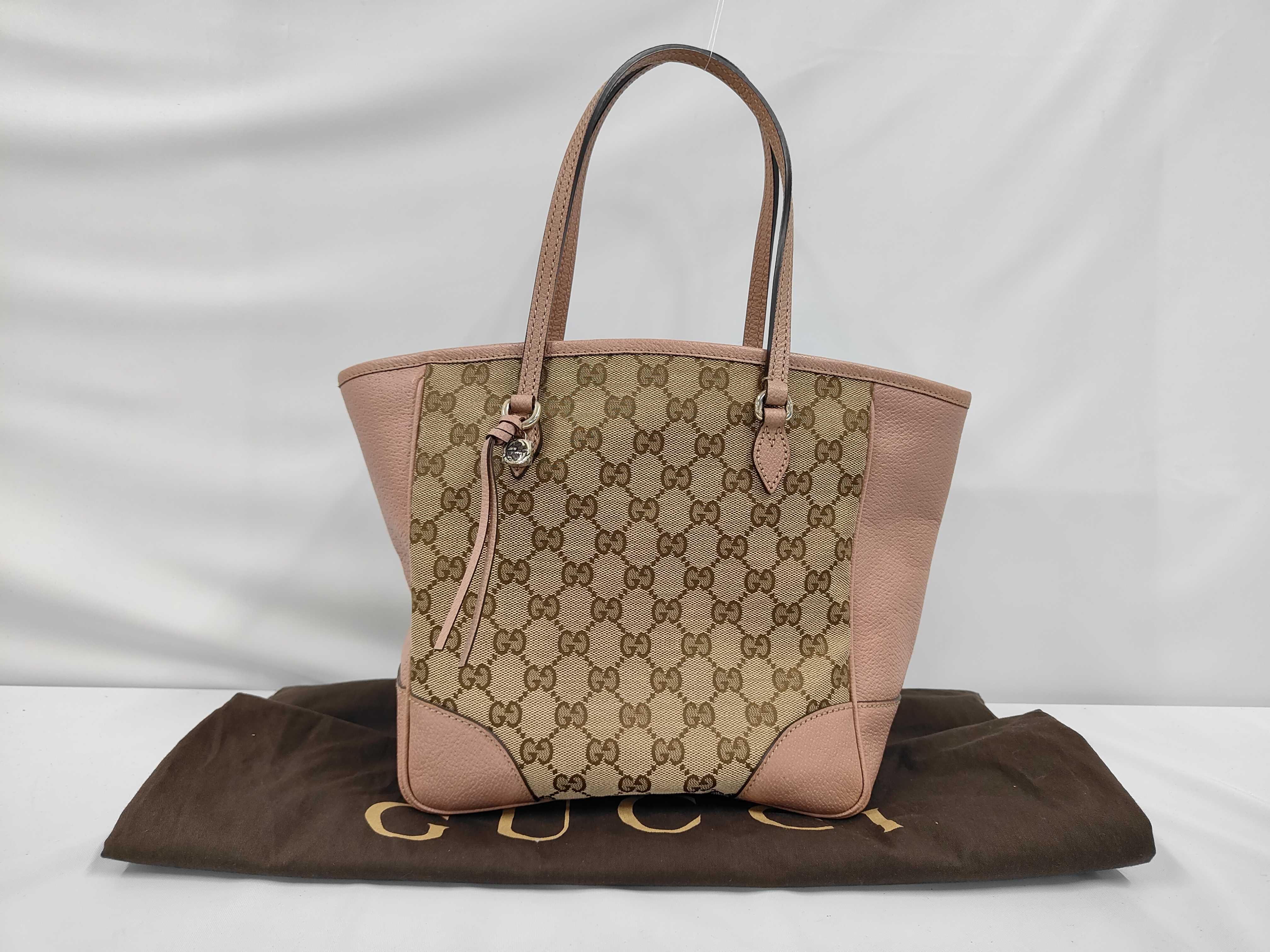 GG Canvas and Leather Tote Bag